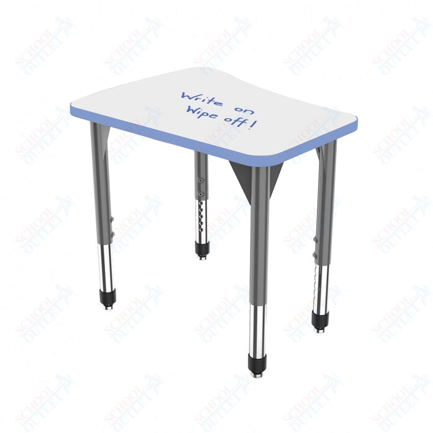 Marco Premier Series Flare Collaborative Desk w/ Dry Erase HPL Top 30" x 24" Adjustable Height 21" - 31" (43 - 2274 - DB) - SchoolOutlet