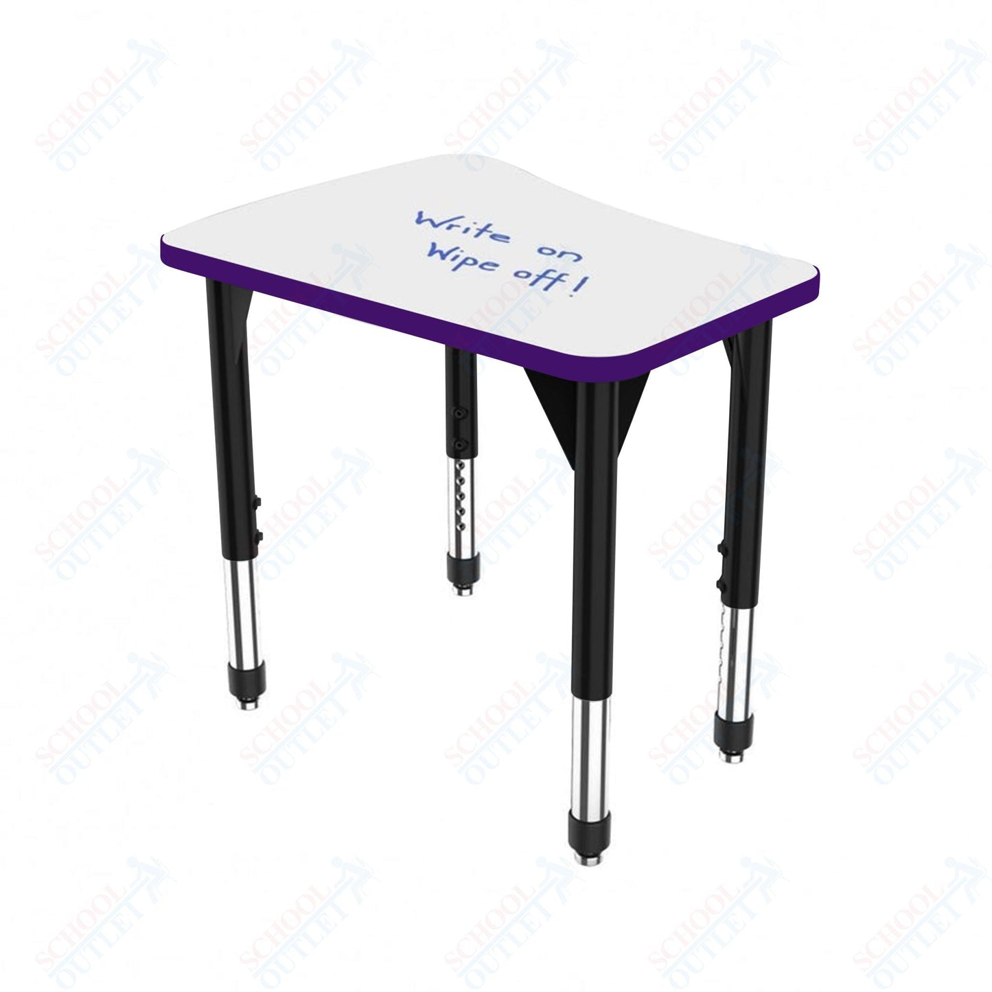 Marco Premier Series Flare Collaborative Desk w/ Dry Erase HPL Top 30" x 24" Adjustable Height 21" - 31" (43 - 2274 - DB) - SchoolOutlet