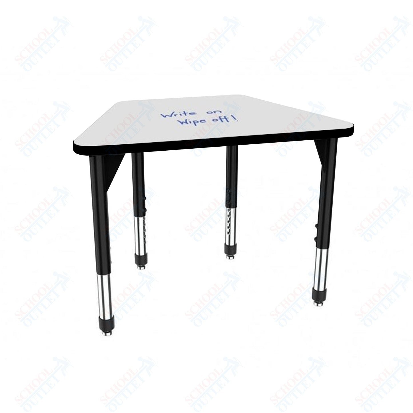 Marco Premier Series Trapezoid Collaborative Desk w/ Dry Erase HPL Top 31" x 20" Adjustable Height 21" - 31" (43 - 2283 - DB) - SchoolOutlet