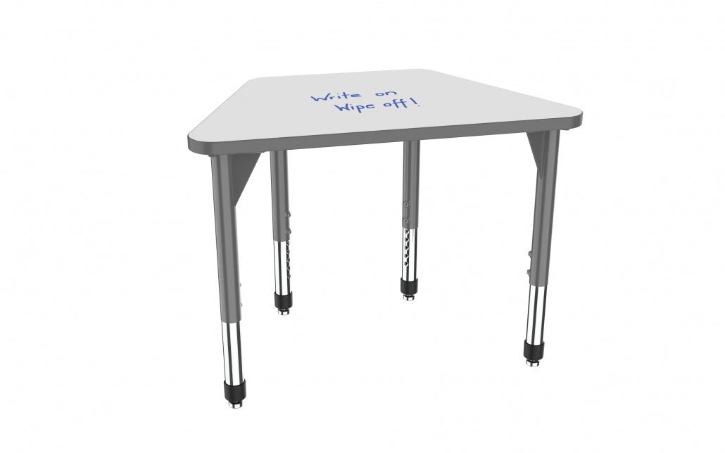 Marco Premier Series Trapezoid Collaborative Desk w/ Dry Erase HPL Top 31" x 20" Adjustable Height 21" - 31" (43 - 2283 - DB) - SchoolOutlet