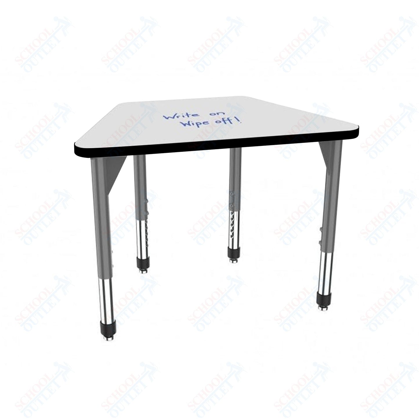 Marco Premier Series Trapezoid Collaborative Desk w/ Dry Erase HPL Top 31" x 20" Adjustable Height 21" - 31" (43 - 2283 - DB) - SchoolOutlet