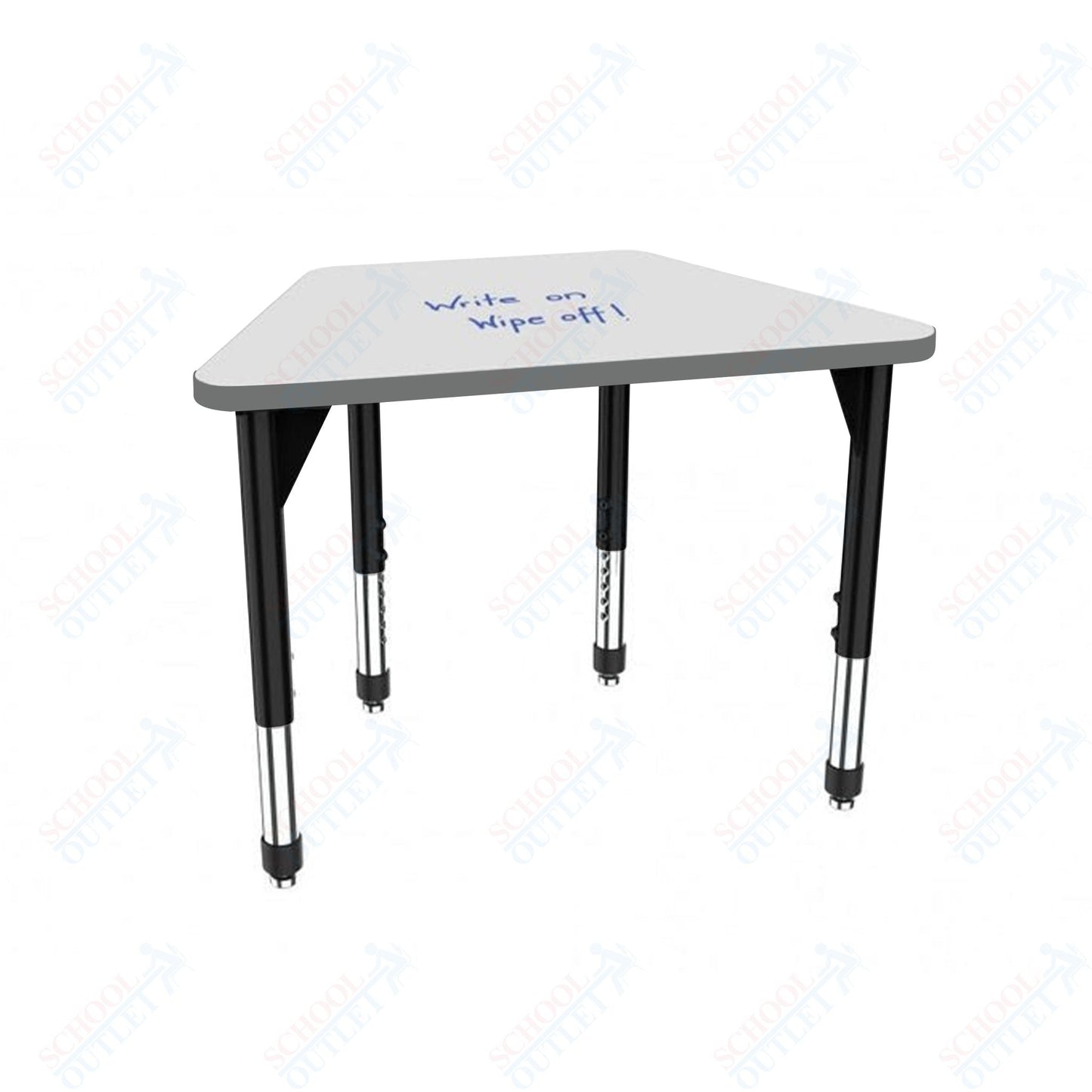 Marco Premier Series Trapezoid Collaborative Desk w/ Dry Erase HPL Top 31" x 20" Adjustable Height 21" - 31" (43 - 2283 - DB) - SchoolOutlet