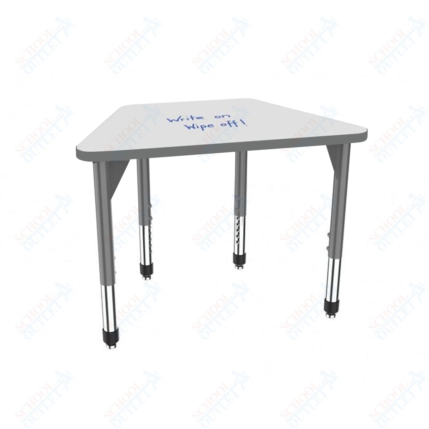 Marco Premier Series Trapezoid Collaborative Desk w/ Dry Erase HPL Top 31" x 20" Adjustable Height 21" - 31" (43 - 2283 - DB) - SchoolOutlet