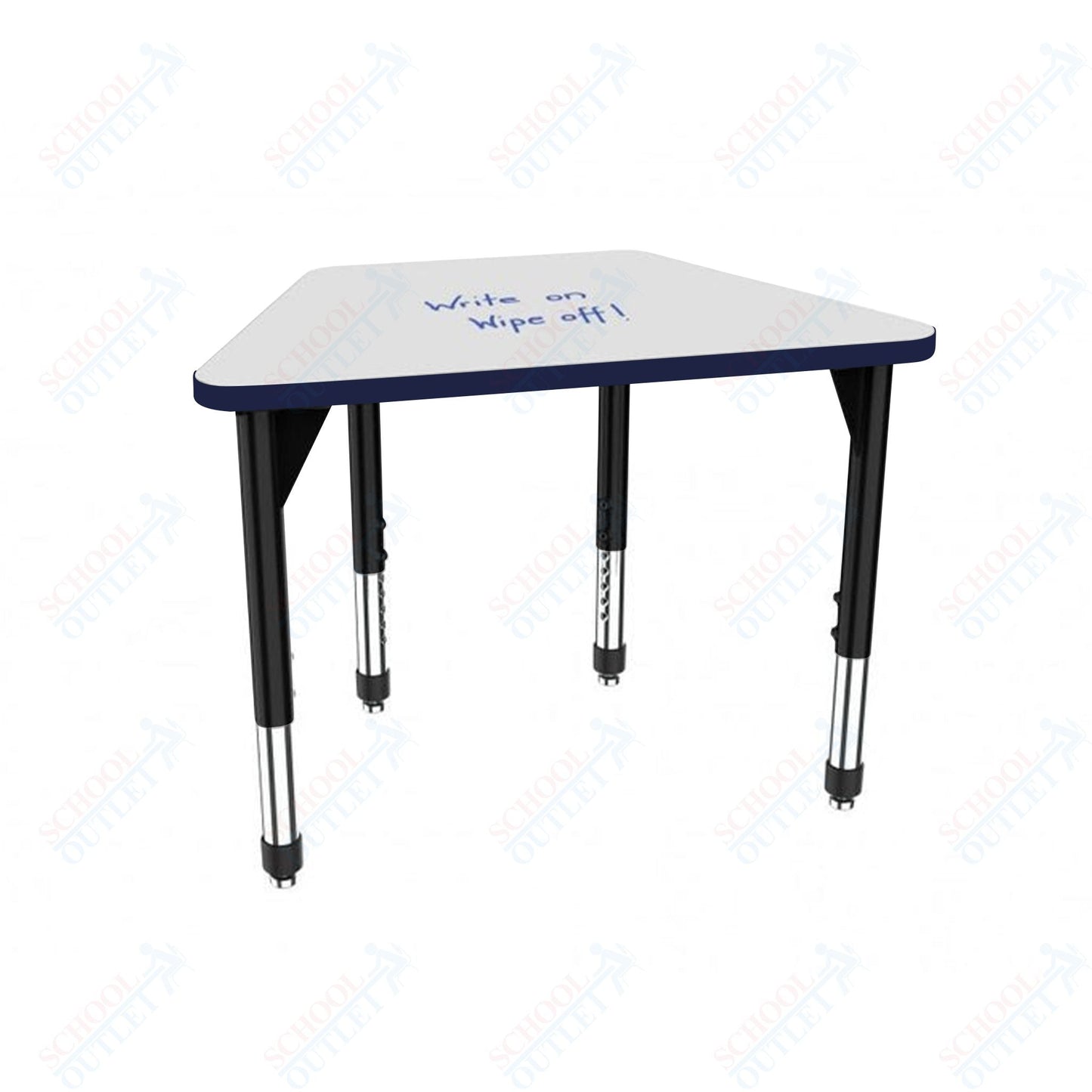 Marco Premier Series Trapezoid Collaborative Desk w/ Dry Erase HPL Top 31" x 20" Adjustable Height 21" - 31" (43 - 2283 - DB) - SchoolOutlet