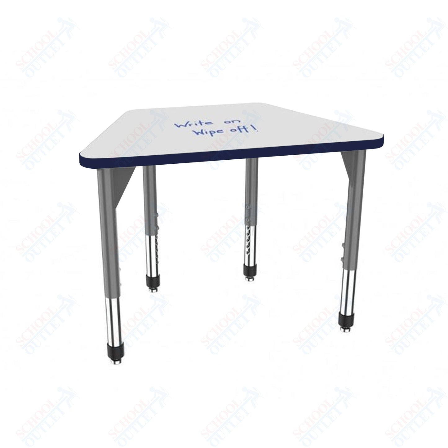 Marco Premier Series Trapezoid Collaborative Desk w/ Dry Erase HPL Top 31" x 20" Adjustable Height 21" - 31" (43 - 2283 - DB) - SchoolOutlet