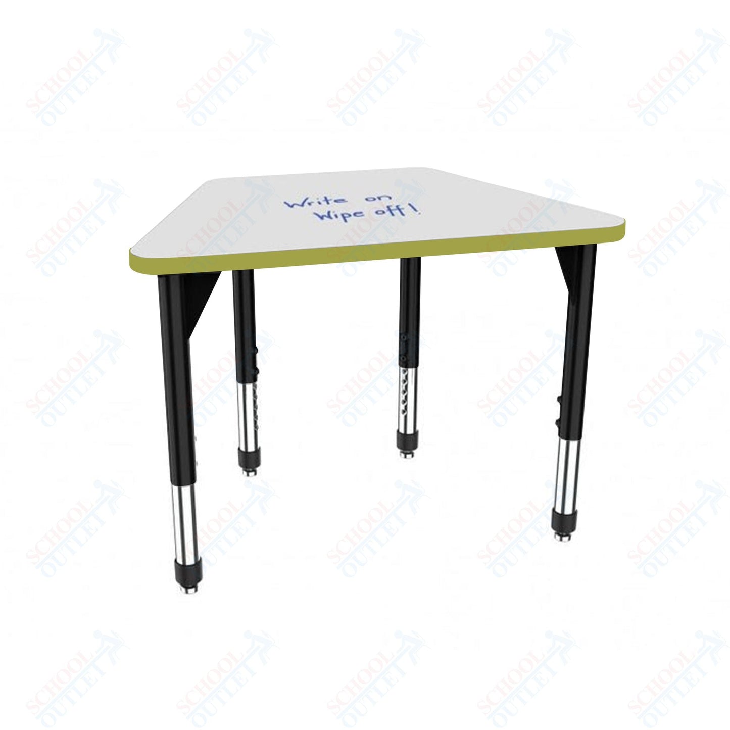 Marco Premier Series Trapezoid Collaborative Desk w/ Dry Erase HPL Top 31" x 20" Adjustable Height 21" - 31" (43 - 2283 - DB) - SchoolOutlet