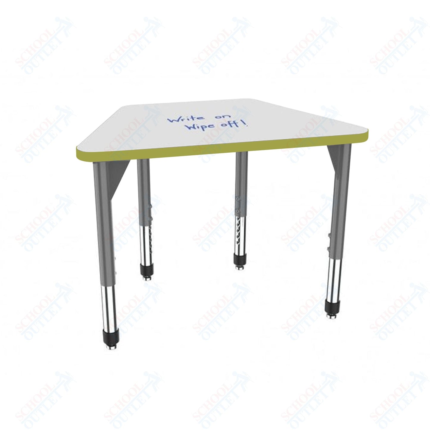 Marco Premier Series Trapezoid Collaborative Desk w/ Dry Erase HPL Top 31" x 20" Adjustable Height 21" - 31" (43 - 2283 - DB) - SchoolOutlet