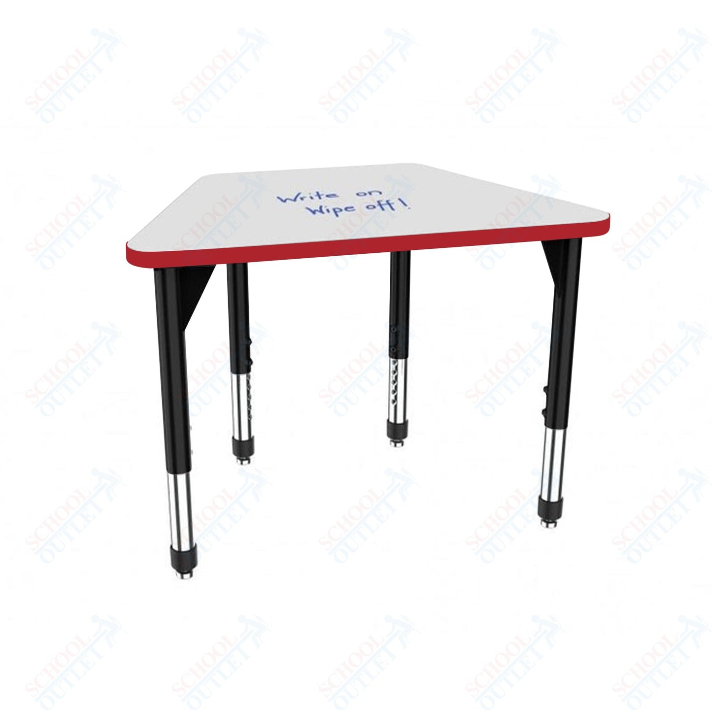 Marco Premier Series Trapezoid Collaborative Desk w/ Dry Erase HPL Top 31" x 20" Adjustable Height 21" - 31" (43 - 2283 - DB) - SchoolOutlet