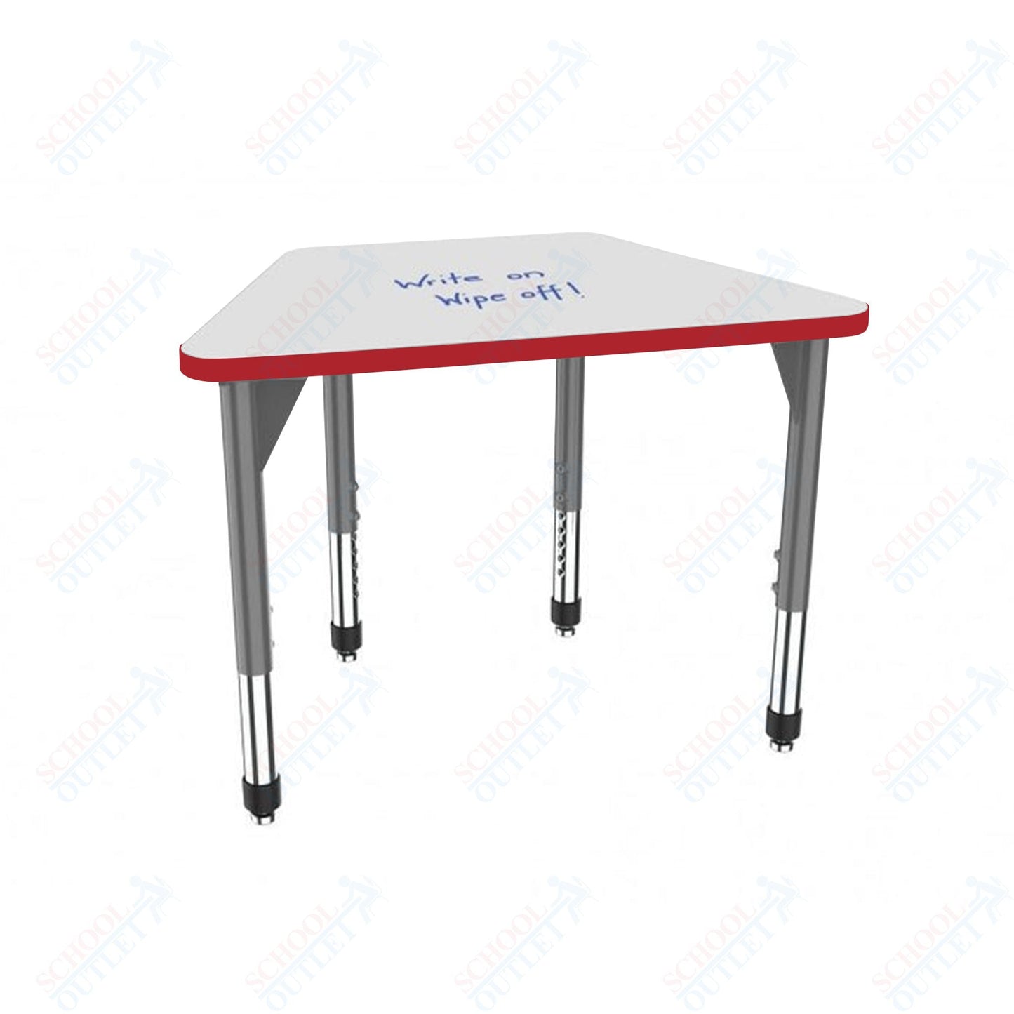 Marco Premier Series Trapezoid Collaborative Desk w/ Dry Erase HPL Top 31" x 20" Adjustable Height 21" - 31" (43 - 2283 - DB) - SchoolOutlet