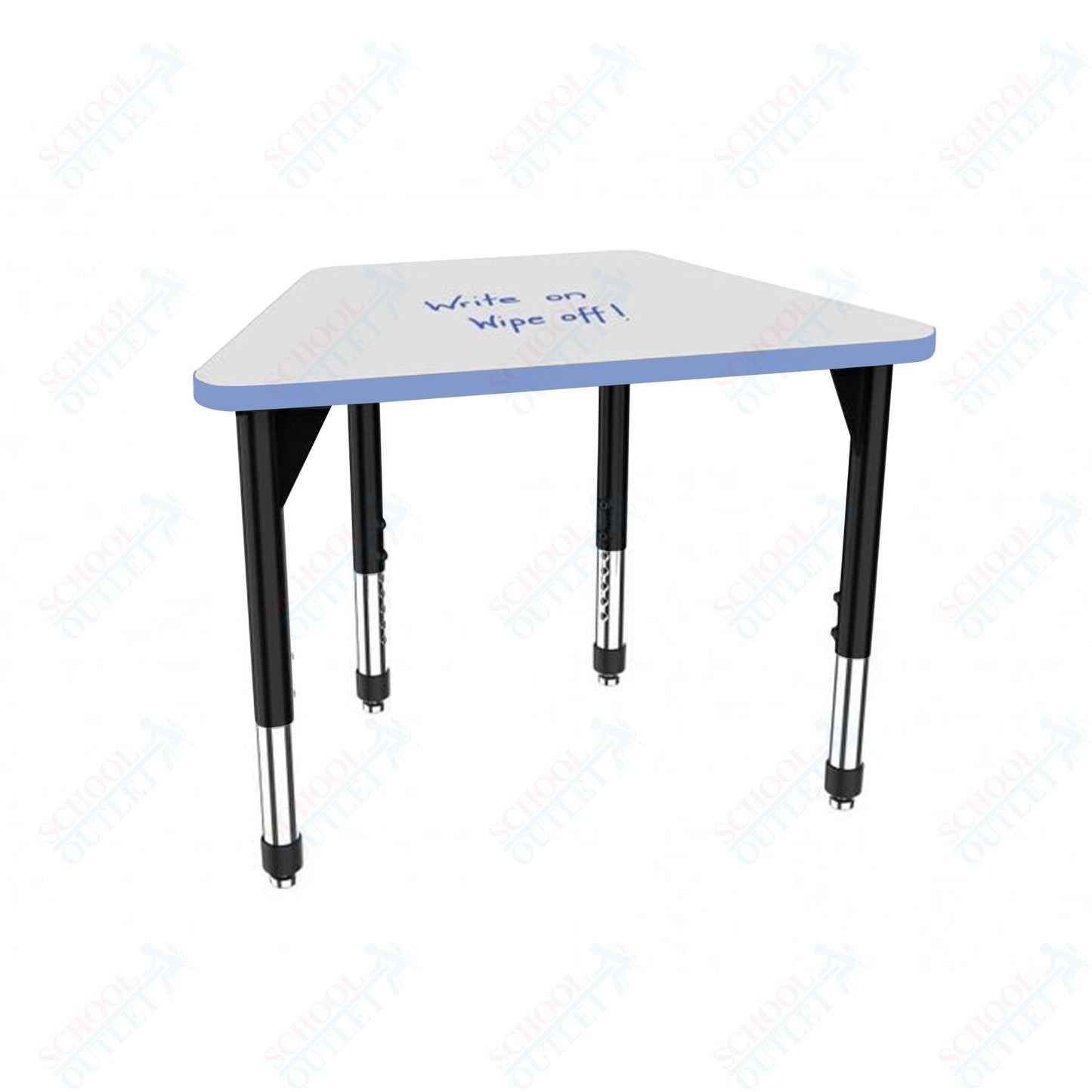 Marco Premier Series Trapezoid Collaborative Desk w/ Dry Erase HPL Top 31" x 20" Adjustable Height 21" - 31" (43 - 2283 - DB) - SchoolOutlet