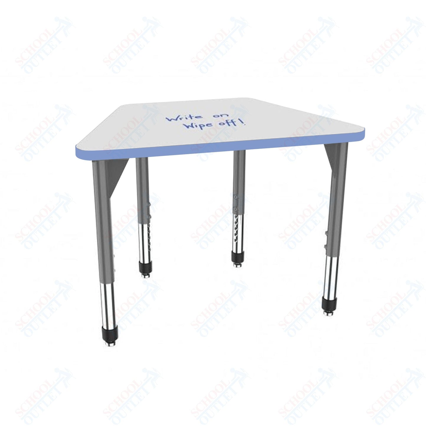 Marco Premier Series Trapezoid Collaborative Desk w/ Dry Erase HPL Top 31" x 20" Adjustable Height 21" - 31" (43 - 2283 - DB) - SchoolOutlet