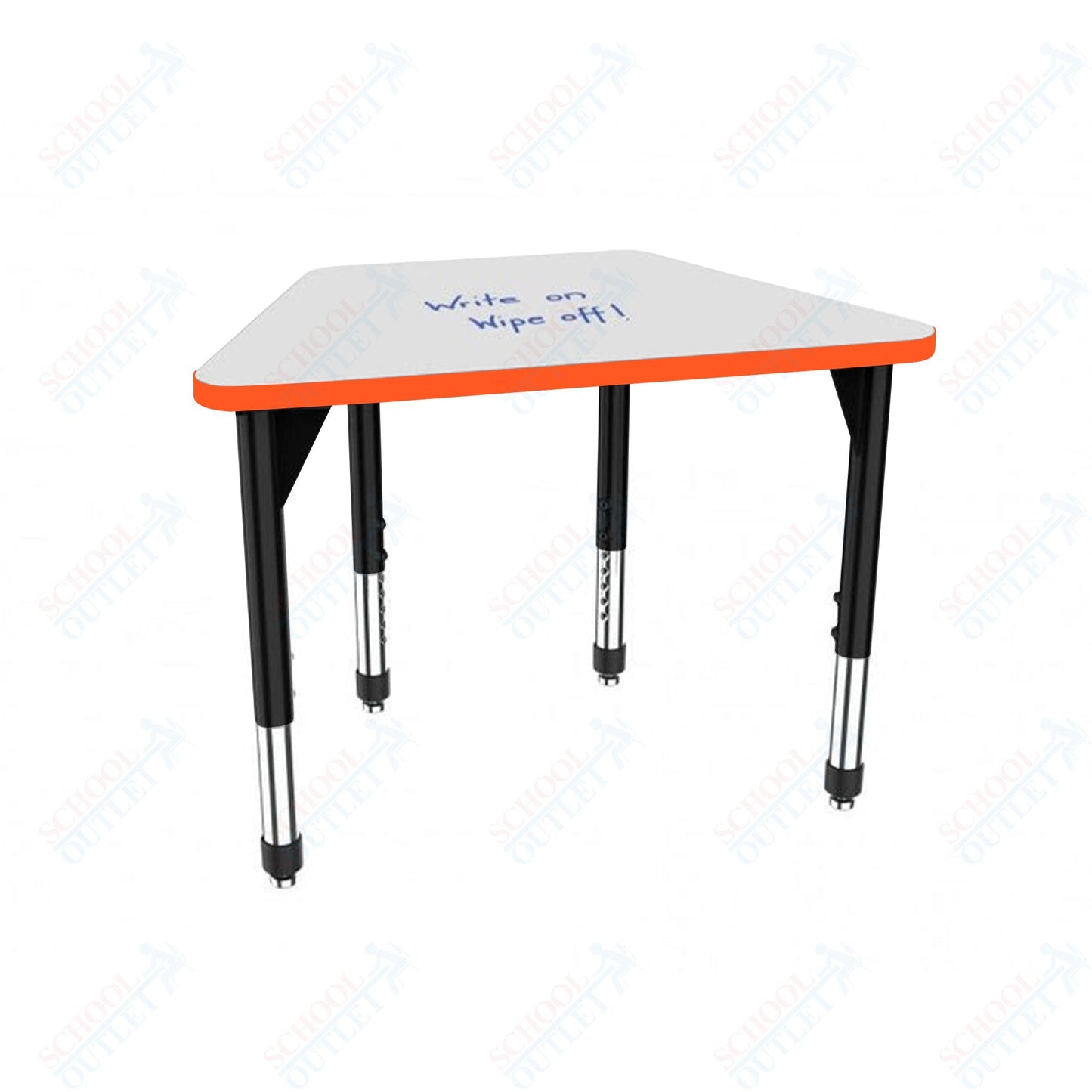 Marco Premier Series Trapezoid Collaborative Desk w/ Dry Erase HPL Top 31" x 20" Adjustable Height 21" - 31" (43 - 2283 - DB) - SchoolOutlet