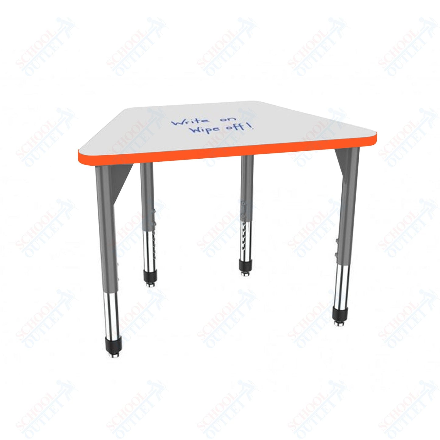 Marco Premier Series Trapezoid Collaborative Desk w/ Dry Erase HPL Top 31" x 20" Adjustable Height 21" - 31" (43 - 2283 - DB) - SchoolOutlet