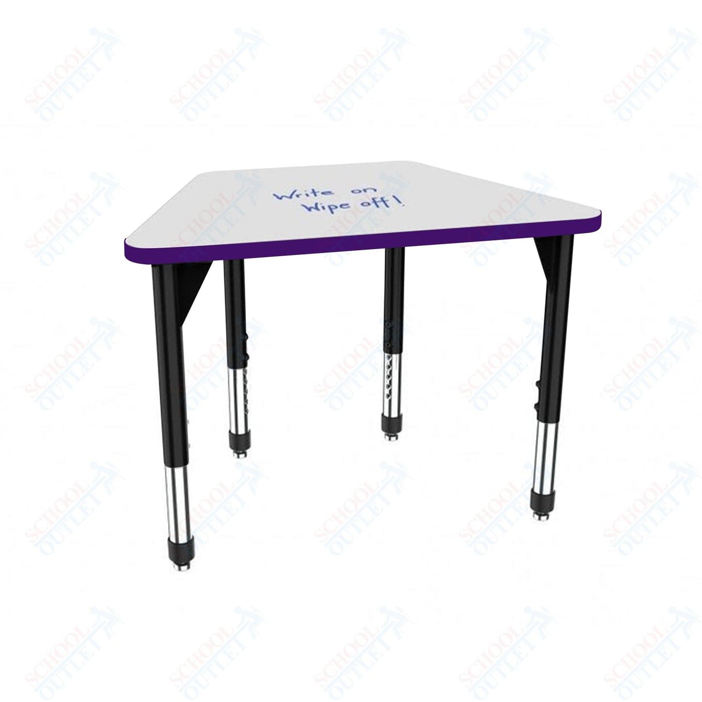 Marco Premier Series Trapezoid Collaborative Desk w/ Dry Erase HPL Top 31" x 20" Adjustable Height 21" - 31" (43 - 2283 - DB) - SchoolOutlet