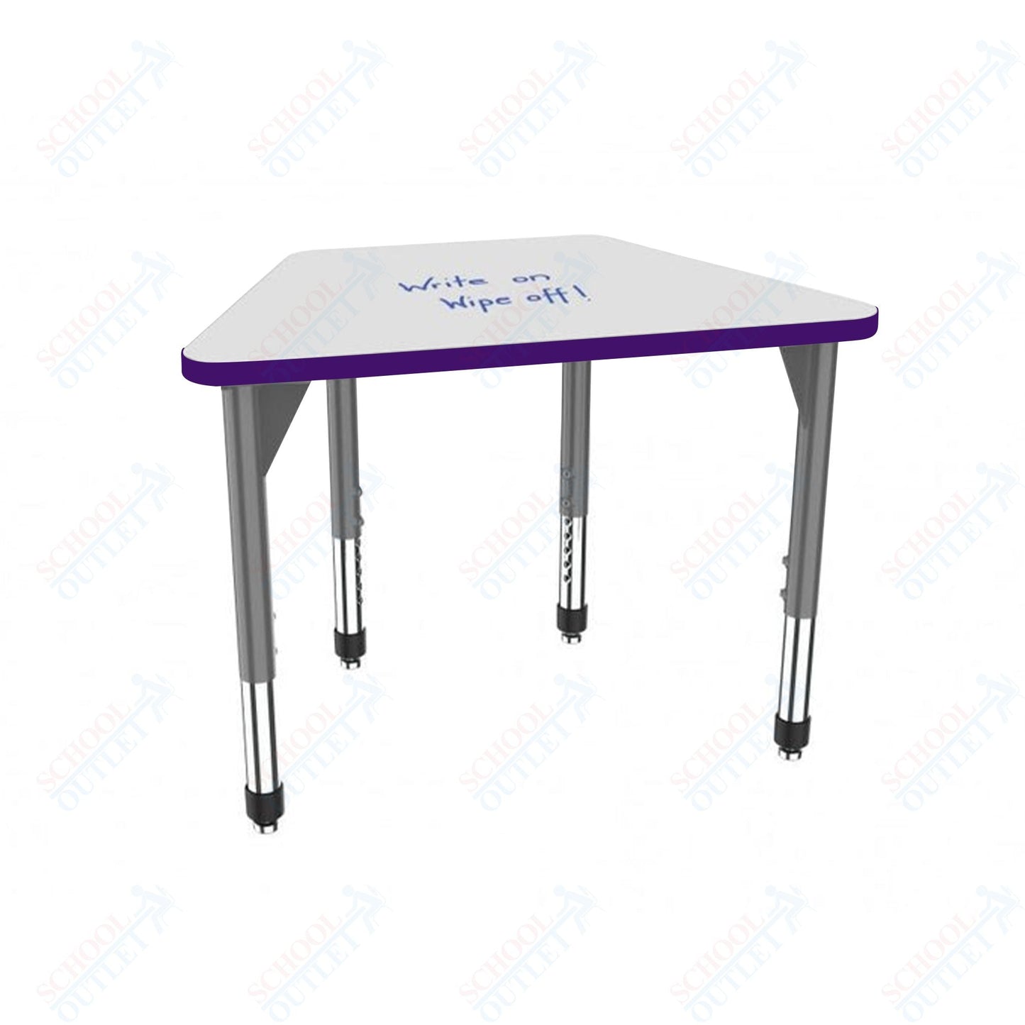 Marco Premier Series Trapezoid Collaborative Desk w/ Dry Erase HPL Top 32" x 22" Adjustable Height 21" - 31" (43 - 2285 - DB) - SchoolOutlet
