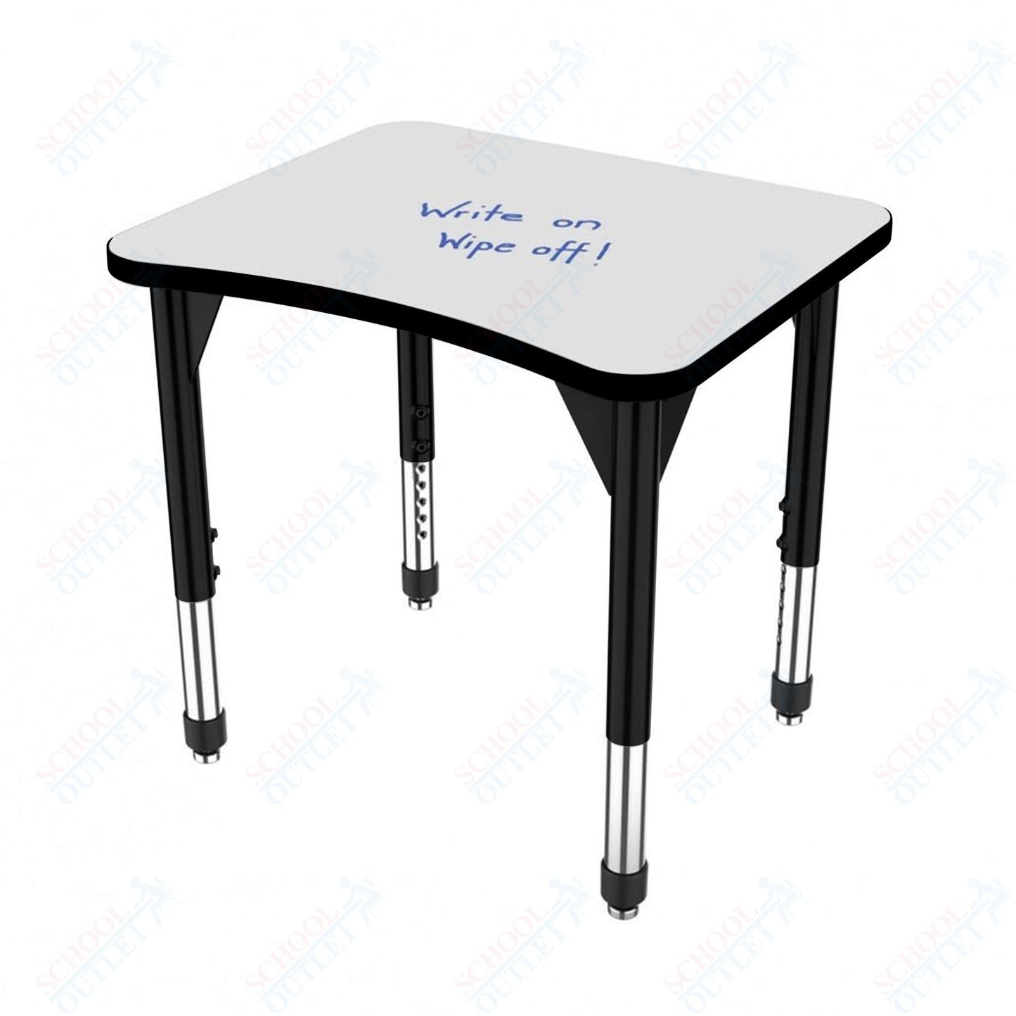 Marco Premier Series Curve Collaborative Desk w/ Dry Erase HPL Top 24" x 28" Adjustable Height 21" - 31" (43 - 2291 - DB) - SchoolOutlet