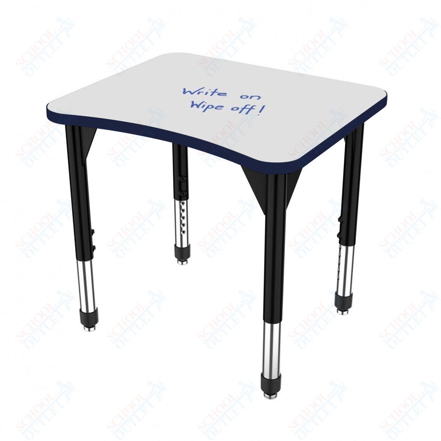Marco Premier Series Curve Collaborative Desk w/ Dry Erase HPL Top 24" x 28" Adjustable Height 21" - 31" (43 - 2291 - DB) - SchoolOutlet