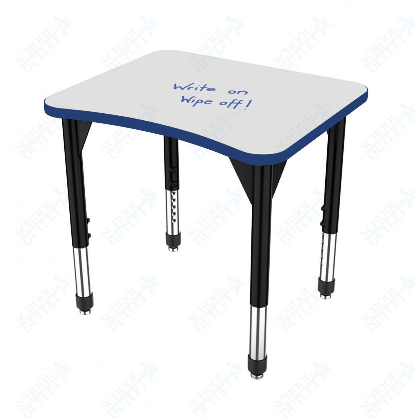 Marco Premier Series Curve Collaborative Desk w/ Dry Erase HPL Top 24" x 28" Adjustable Height 21" - 31" (43 - 2291 - DB) - SchoolOutlet