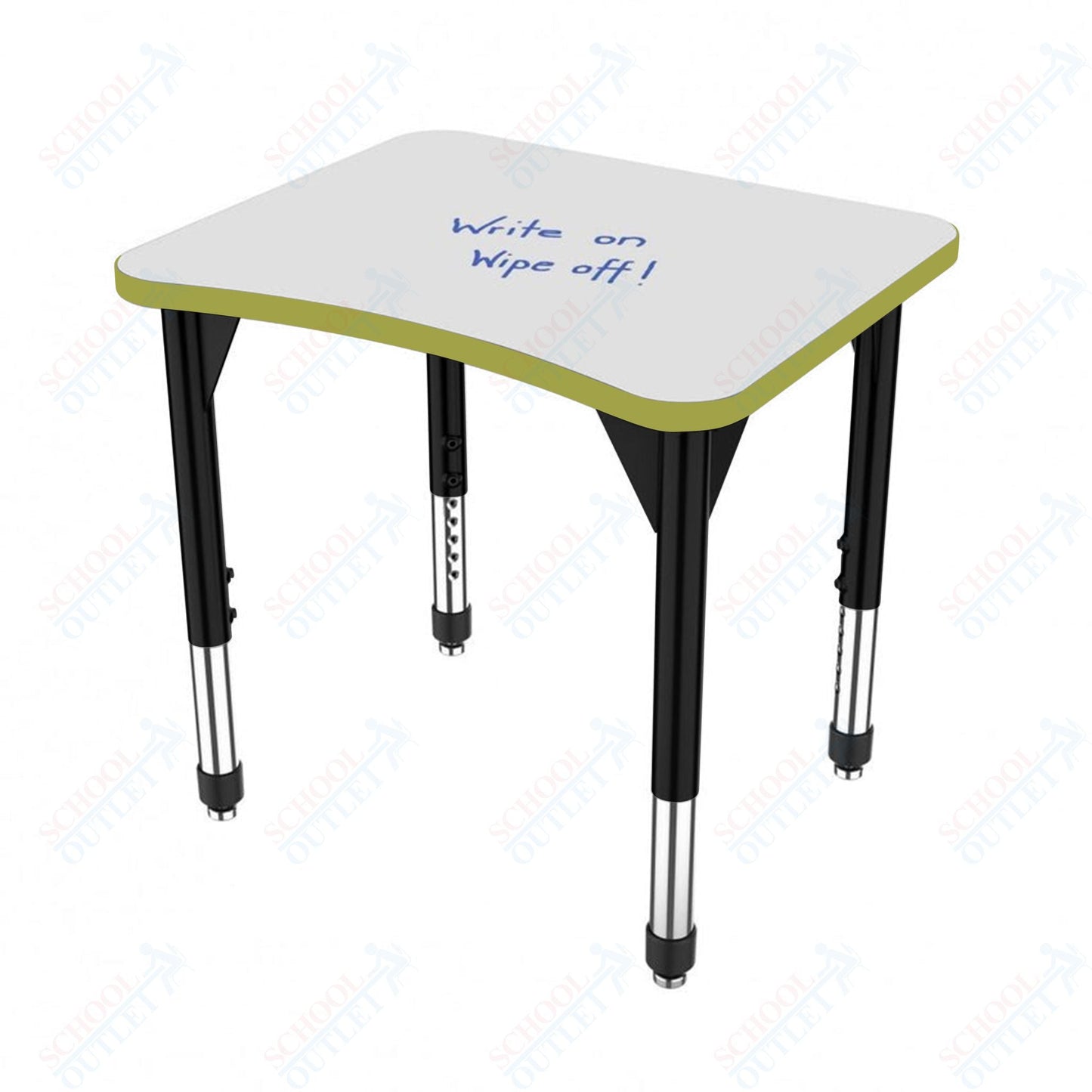 Marco Premier Series Curve Collaborative Desk w/ Dry Erase HPL Top 24" x 28" Adjustable Height 21" - 31" (43 - 2291 - DB) - SchoolOutlet