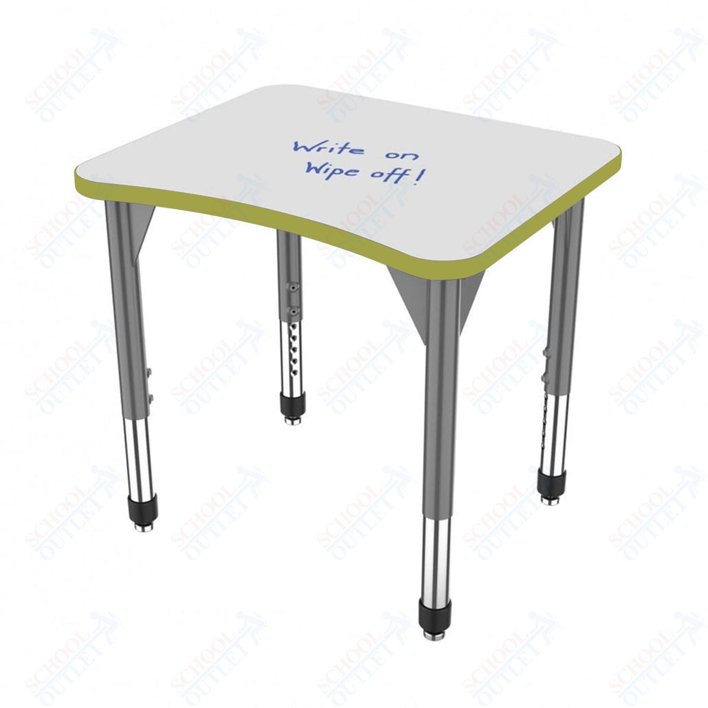 Marco Premier Series Curve Collaborative Desk w/ Dry Erase HPL Top 24" x 28" Adjustable Height 21" - 31" (43 - 2291 - DB) - SchoolOutlet