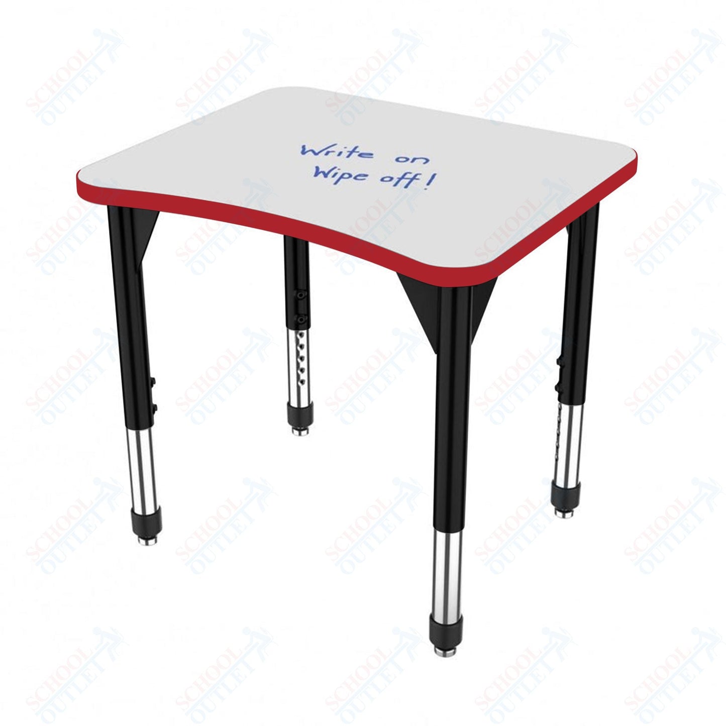 Marco Premier Series Curve Collaborative Desk w/ Dry Erase HPL Top 24" x 28" Adjustable Height 21" - 31" (43 - 2291 - DB) - SchoolOutlet
