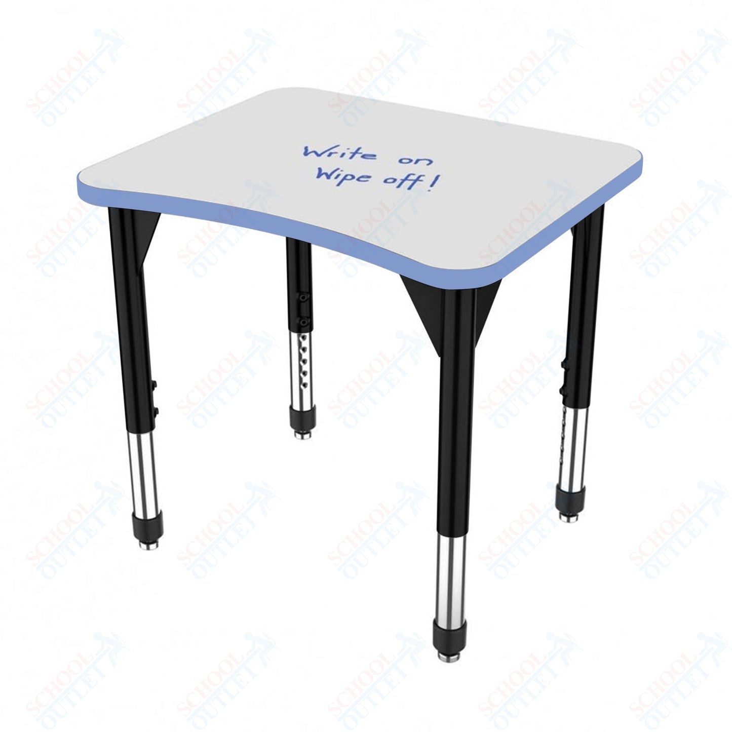 Marco Premier Series Curve Collaborative Desk w/ Dry Erase HPL Top 24" x 28" Adjustable Height 21" - 31" (43 - 2291 - DB) - SchoolOutlet