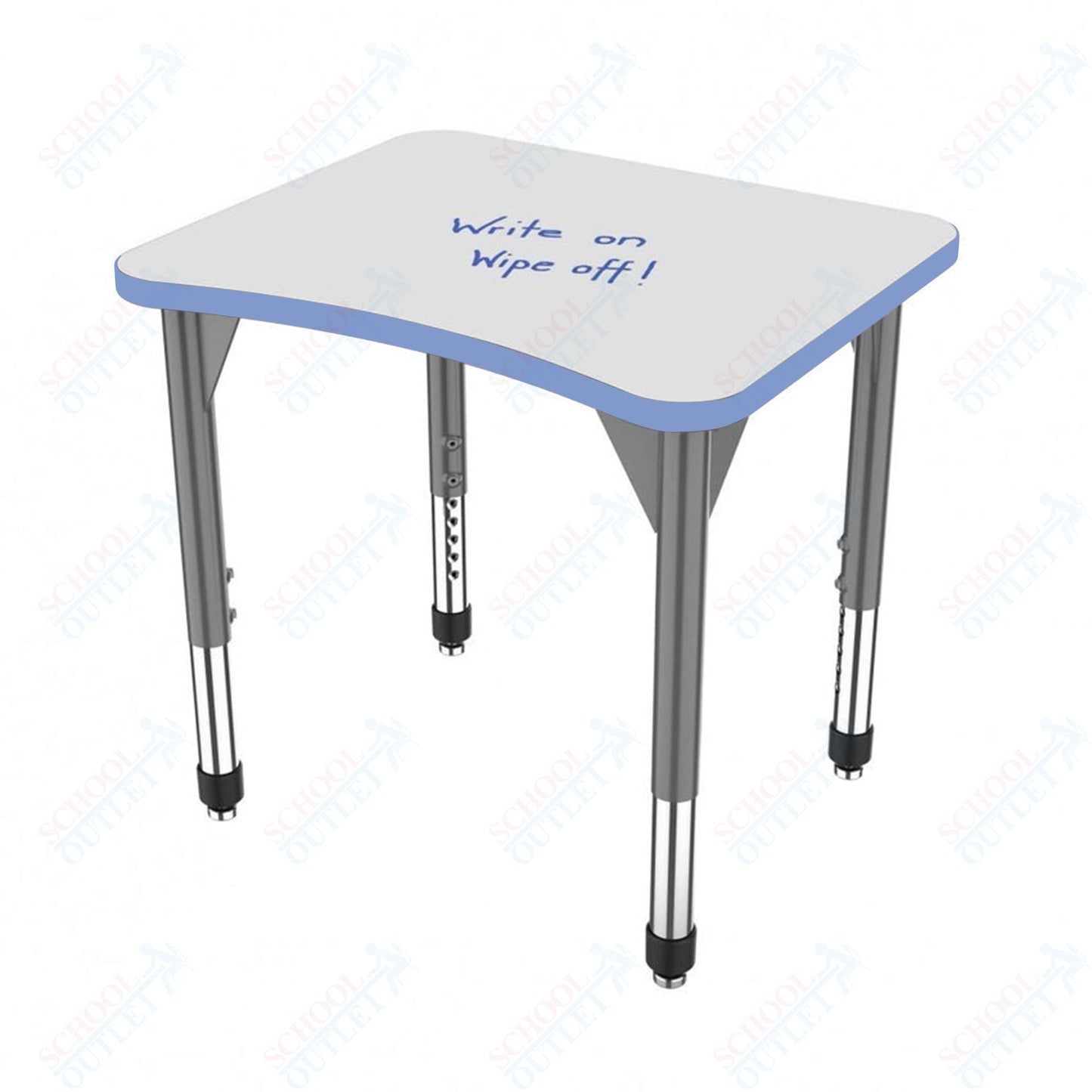 Marco Premier Series Curve Collaborative Desk w/ Dry Erase HPL Top 24" x 28" Adjustable Height 21" - 31" (43 - 2291 - DB) - SchoolOutlet