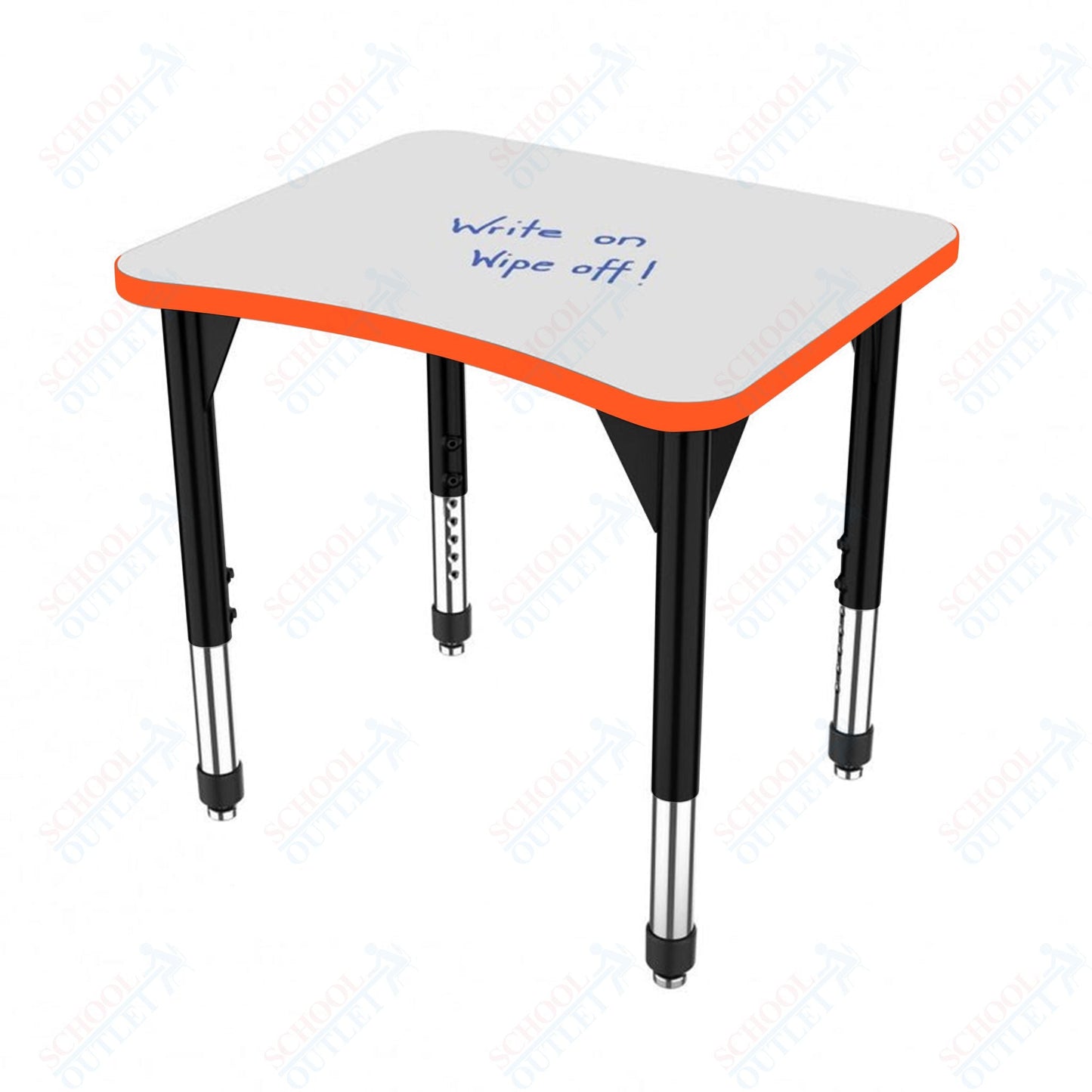 Marco Premier Series Curve Collaborative Desk w/ Dry Erase HPL Top 24" x 28" Adjustable Height 21" - 31" (43 - 2291 - DB) - SchoolOutlet