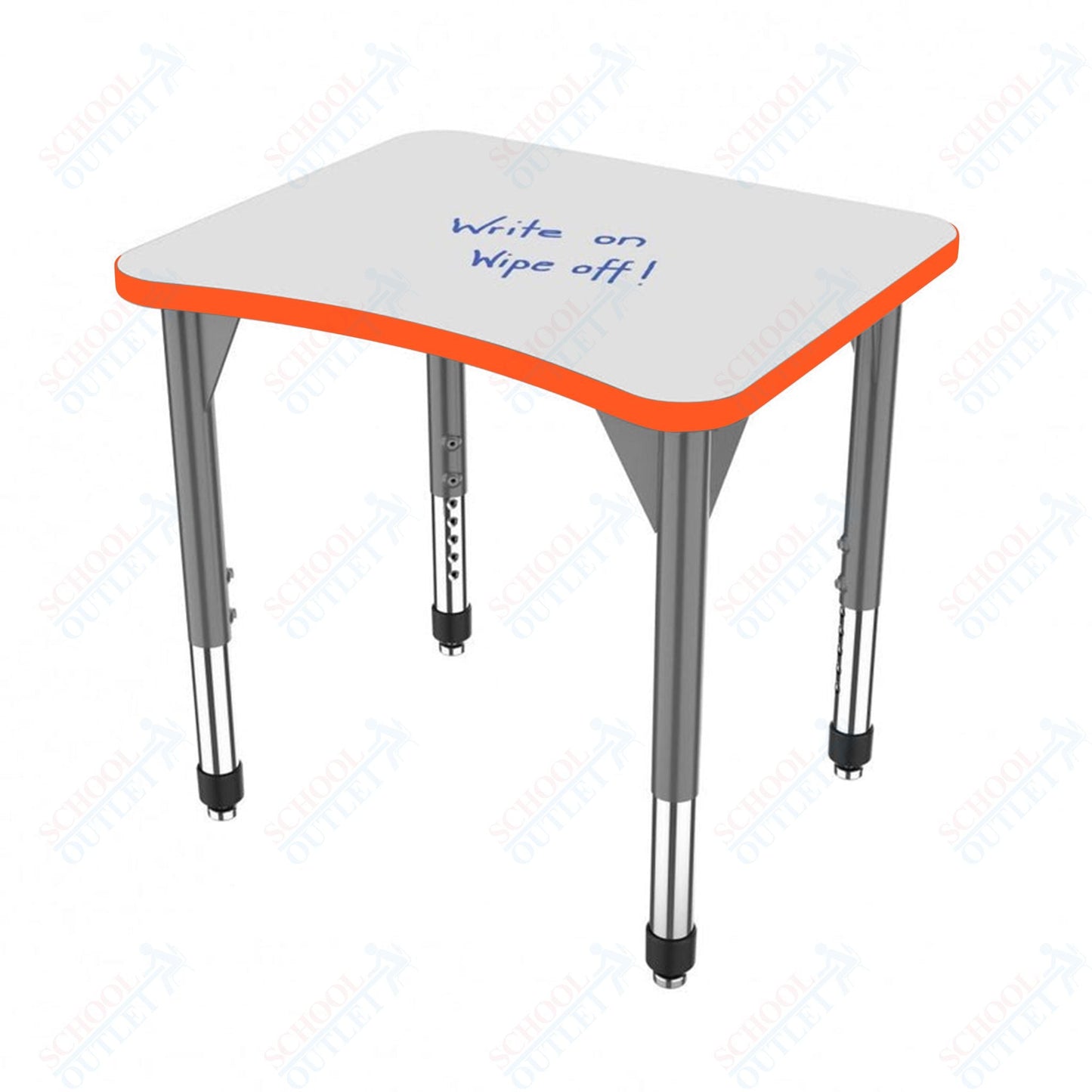 Marco Premier Series Curve Collaborative Desk w/ Dry Erase HPL Top 24" x 28" Adjustable Height 21" - 31" (43 - 2291 - DB) - SchoolOutlet