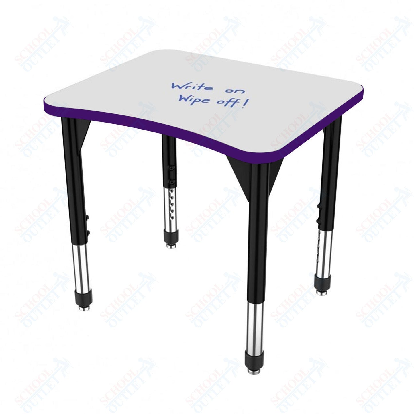 Marco Premier Series Curve Collaborative Desk w/ Dry Erase HPL Top 24" x 28" Adjustable Height 21" - 31" (43 - 2291 - DB) - SchoolOutlet