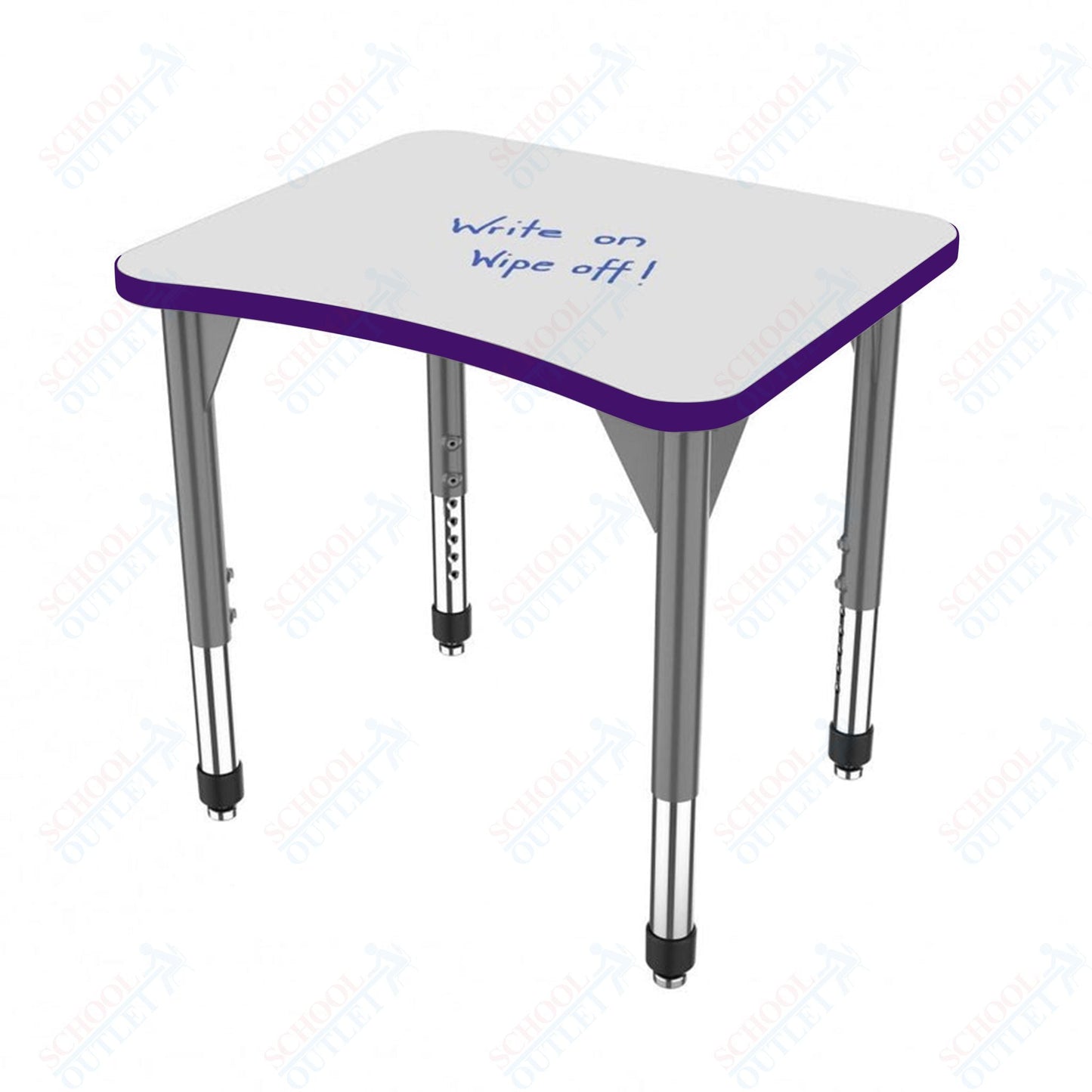 Marco Premier Series Curve Collaborative Desk w/ Dry Erase HPL Top 24" x 28" Adjustable Height 21" - 31" (43 - 2291 - DB) - SchoolOutlet