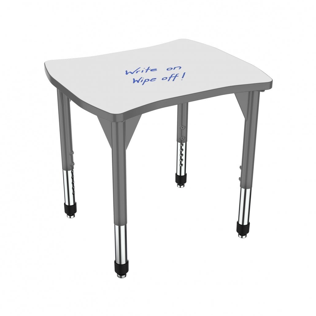 Marco Premier Series Contour Collaborative Desk w/ Dry Erase HPL Top 24" x 28" Adjustable Height 21" - 31" (43 - 2310 - DB) - SchoolOutlet