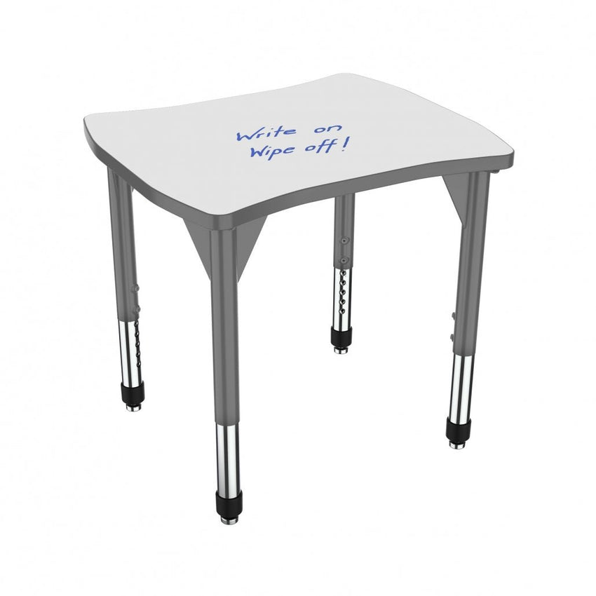 Marco Premier Series Contour Collaborative Desk w/ Dry Erase HPL Top 24" x 28" Adjustable Height 21" - 31" (43 - 2310 - DB) - SchoolOutlet