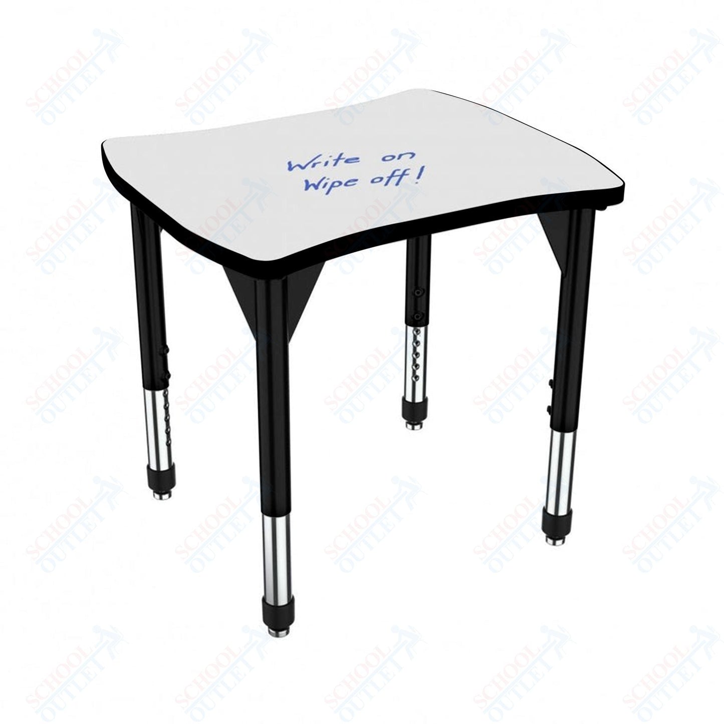 Marco Premier Series Contour Collaborative Desk w/ Dry Erase HPL Top 24" x 28" Adjustable Height 21" - 31" (43 - 2310 - DB) - SchoolOutlet