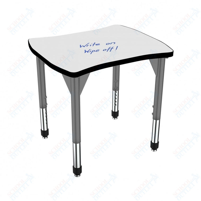 Marco Premier Series Contour Collaborative Desk w/ Dry Erase HPL Top 24" x 28" Adjustable Height 21" - 31" (43 - 2310 - DB) - SchoolOutlet