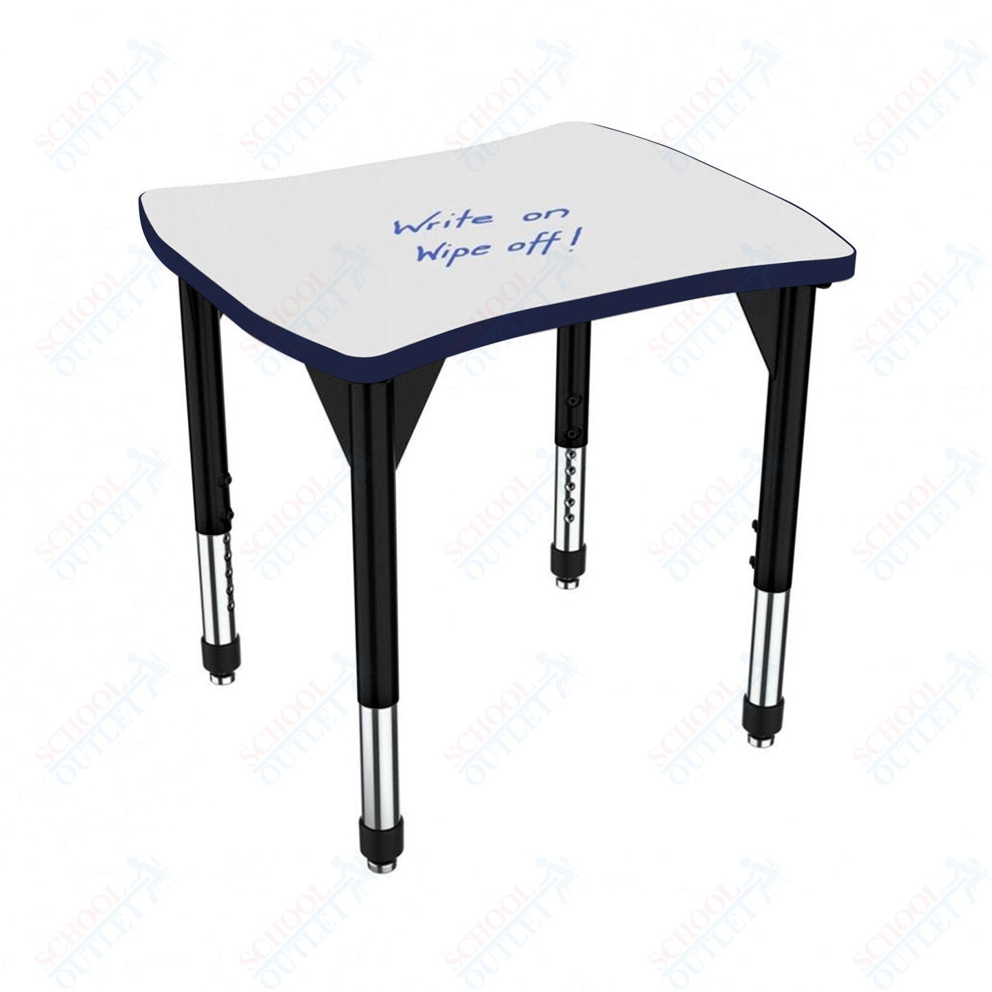 Marco Premier Series Contour Collaborative Desk w/ Dry Erase HPL Top 24" x 28" Adjustable Height 21" - 31" (43 - 2310 - DB) - SchoolOutlet