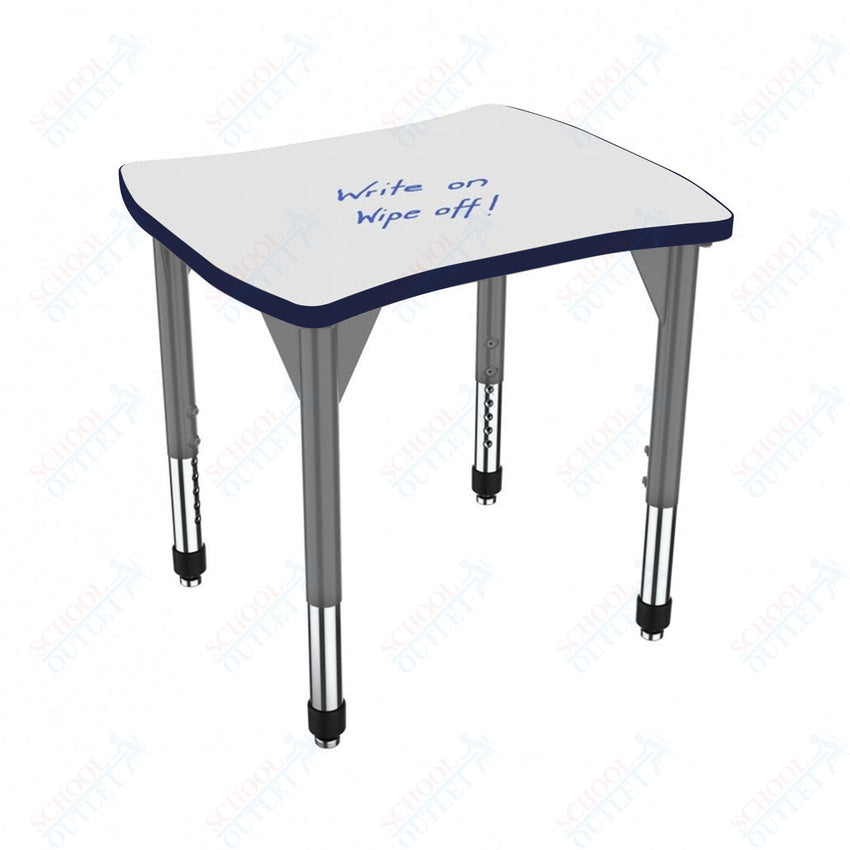 Marco Premier Series Contour Collaborative Desk w/ Dry Erase HPL Top 24" x 28" Adjustable Height 21" - 31" (43 - 2310 - DB) - SchoolOutlet
