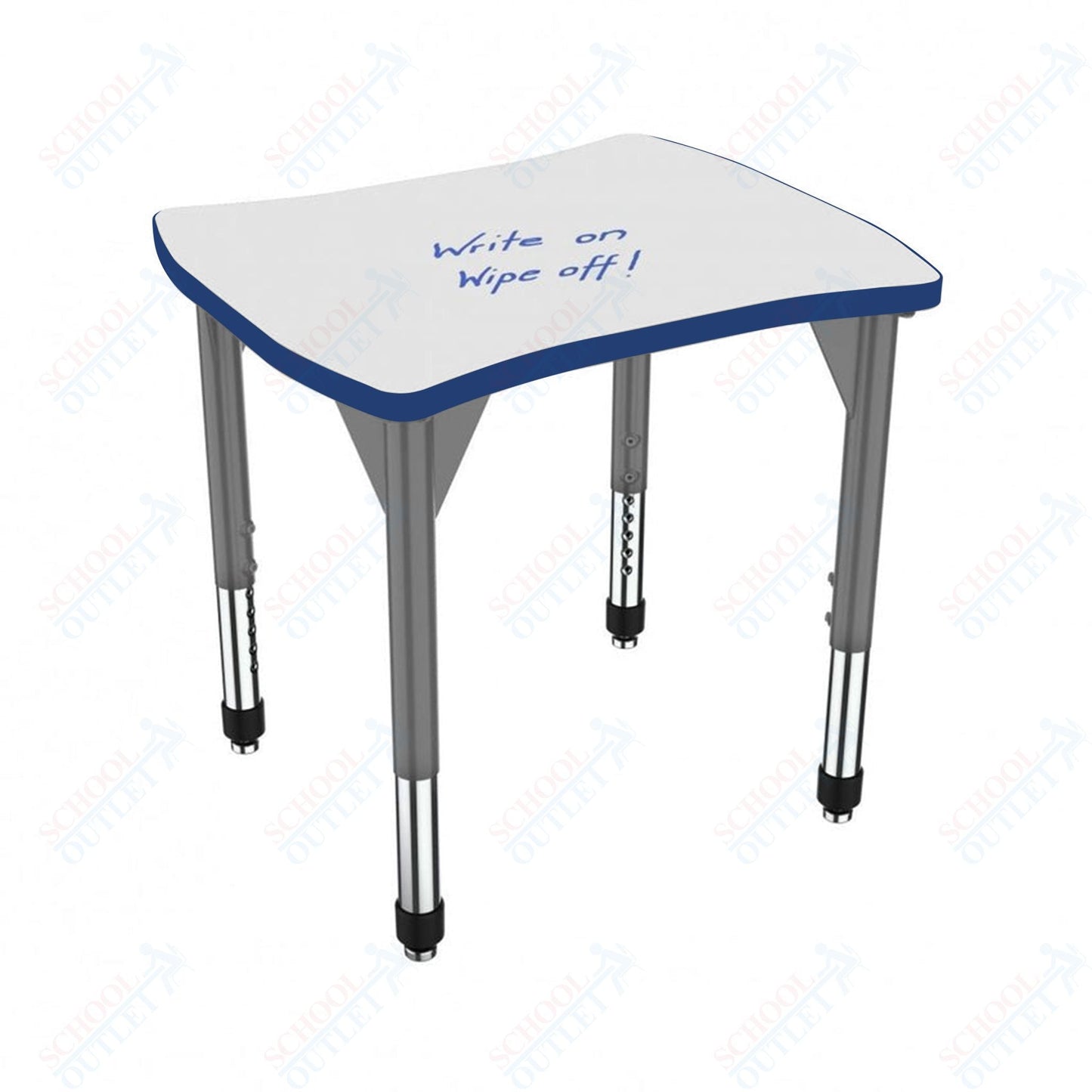 Marco Premier Series Contour Collaborative Desk w/ Dry Erase HPL Top 24" x 28" Adjustable Height 21" - 31" (43 - 2310 - DB) - SchoolOutlet