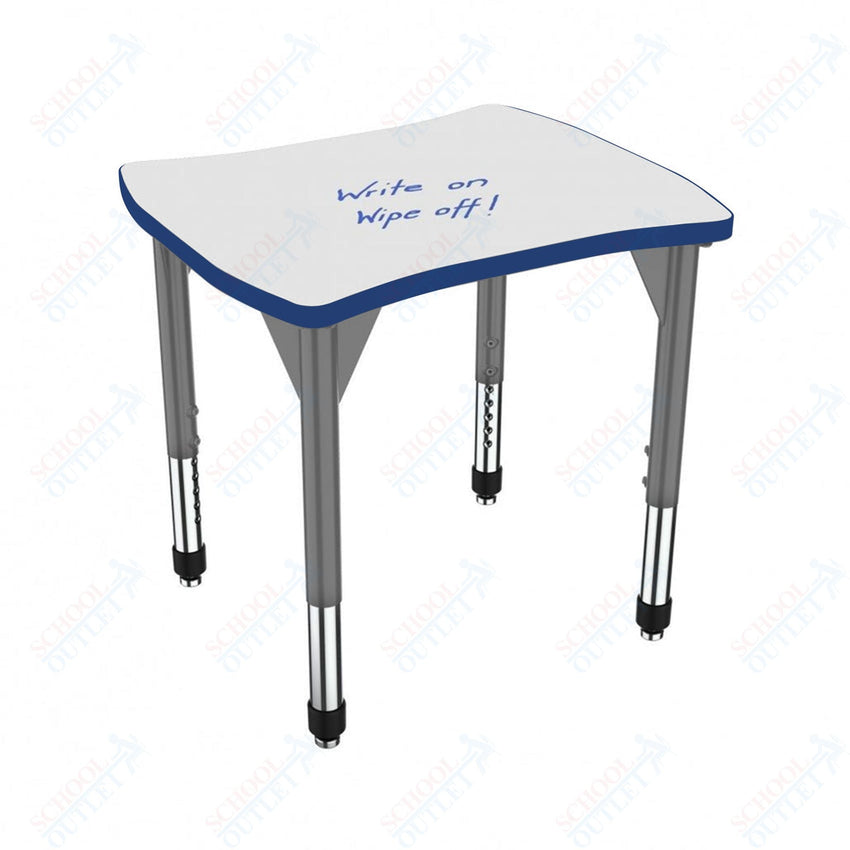 Marco Premier Series Contour Collaborative Desk w/ Dry Erase HPL Top 24" x 28" Adjustable Height 21" - 31" (43 - 2310 - DB) - SchoolOutlet