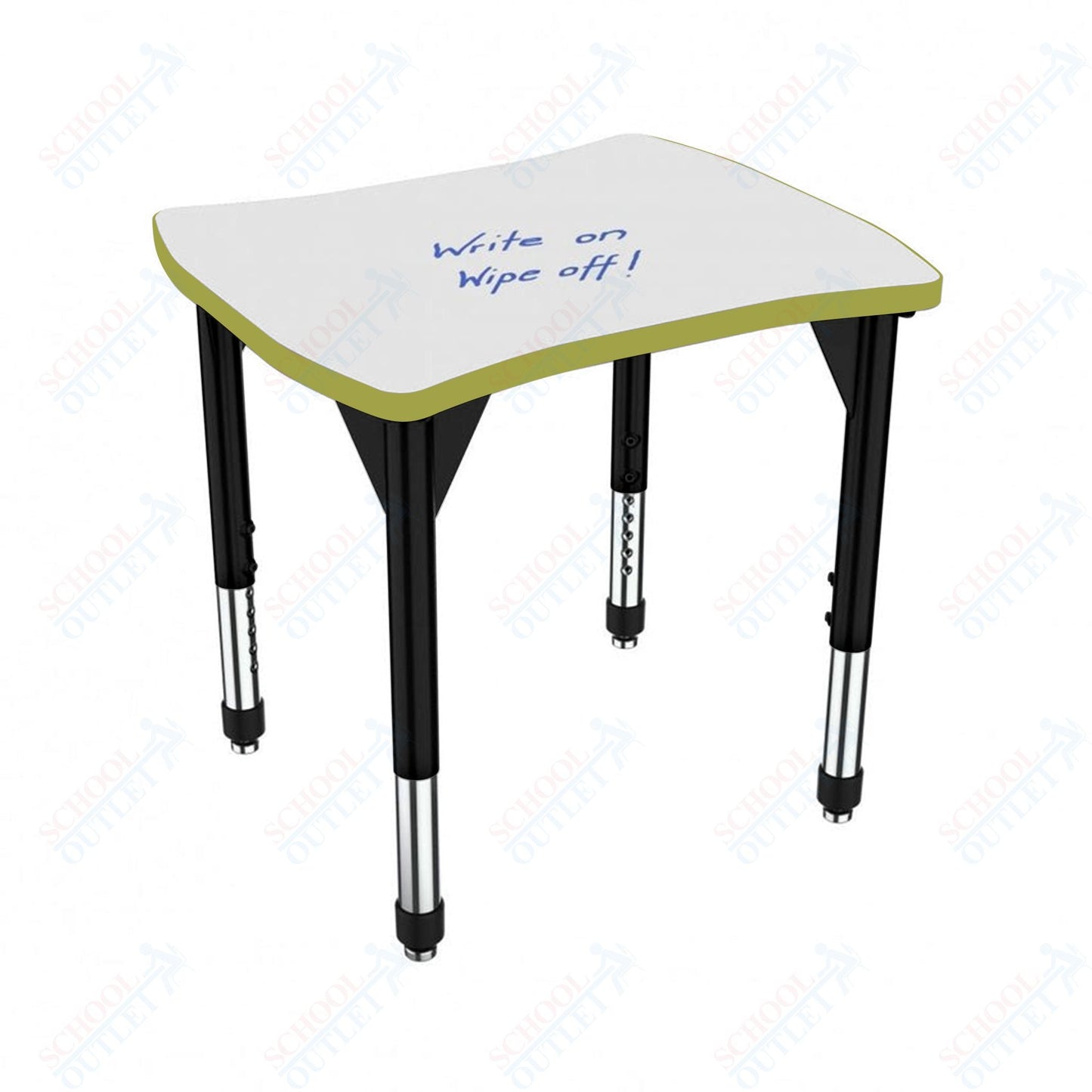 Marco Premier Series Contour Collaborative Desk w/ Dry Erase HPL Top 24" x 28" Adjustable Height 21" - 31" (43 - 2310 - DB) - SchoolOutlet