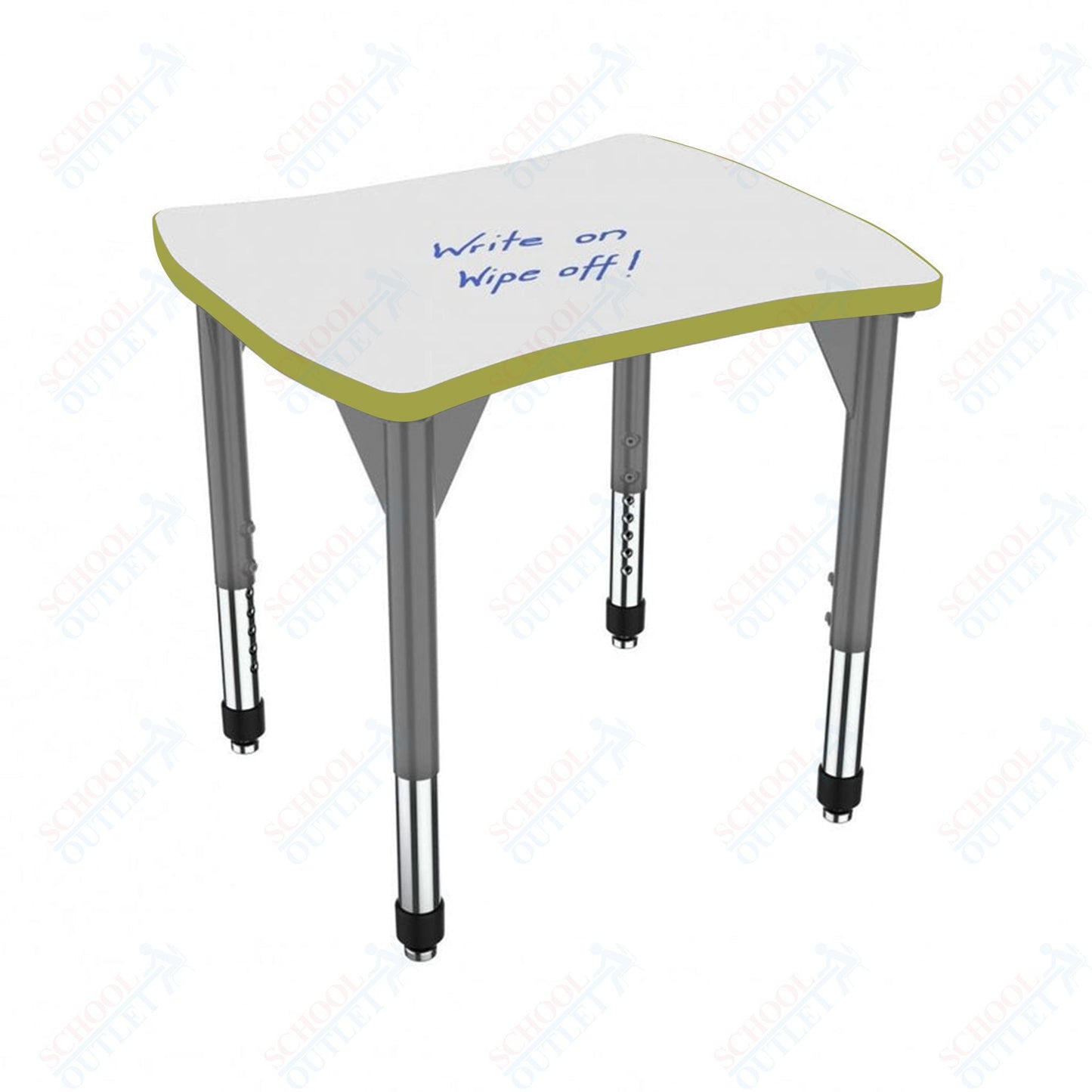 Marco Premier Series Contour Collaborative Desk w/ Dry Erase HPL Top 24" x 28" Adjustable Height 21" - 31" (43 - 2310 - DB) - SchoolOutlet