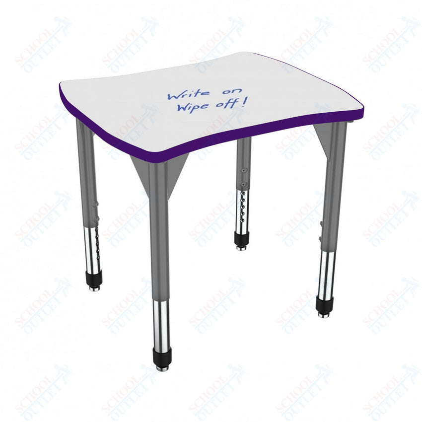 Marco Premier Series Contour Collaborative Desk w/ Dry Erase HPL Top 24" x 28" Adjustable Height 21" - 31" (43 - 2310 - DB) - SchoolOutlet