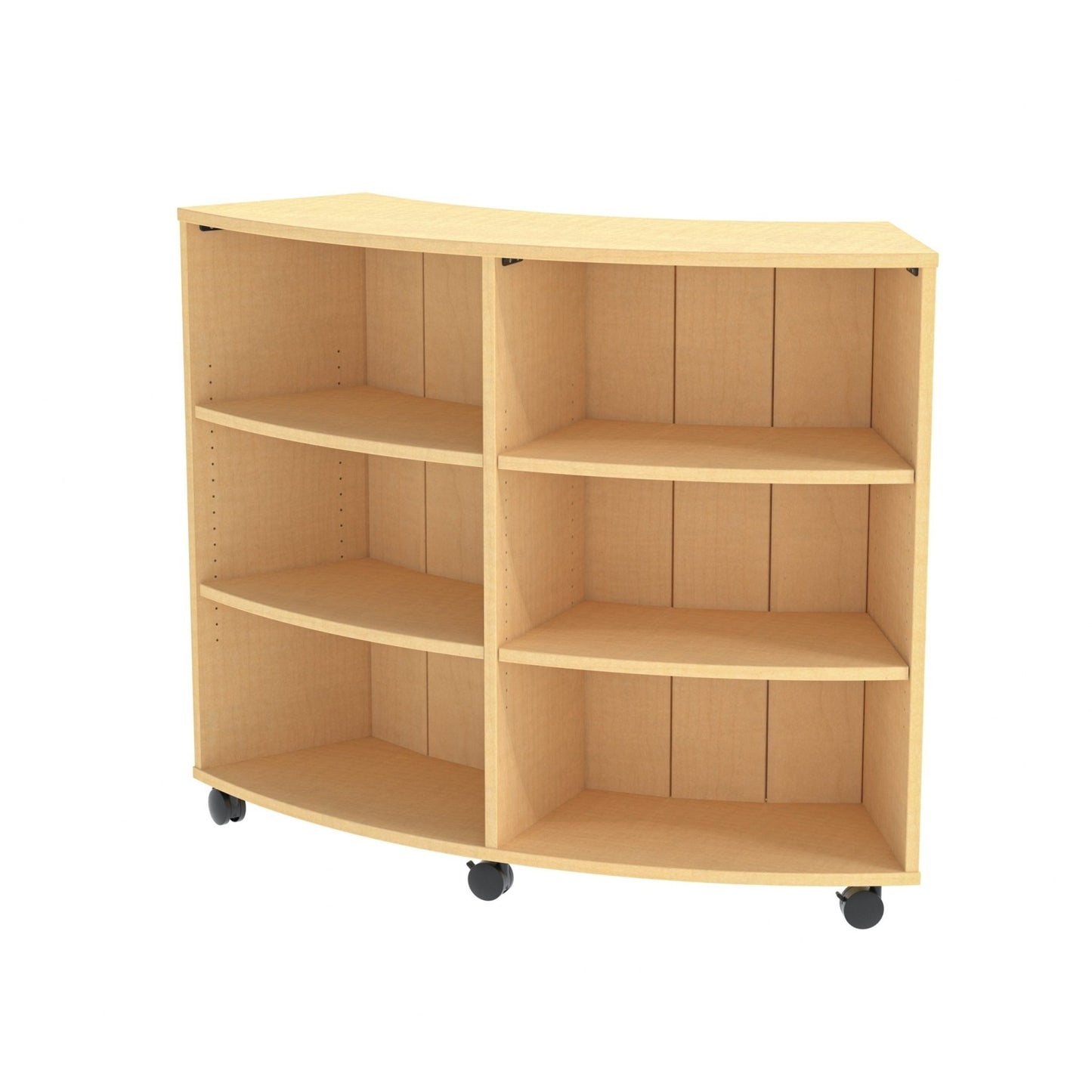 Marco 3500 Series Curved Single Sided 4 Shelves Mobile Bookcase with 2 Adjustable Shelves - 36"H (4660 - 603617A0) - SchoolOutlet