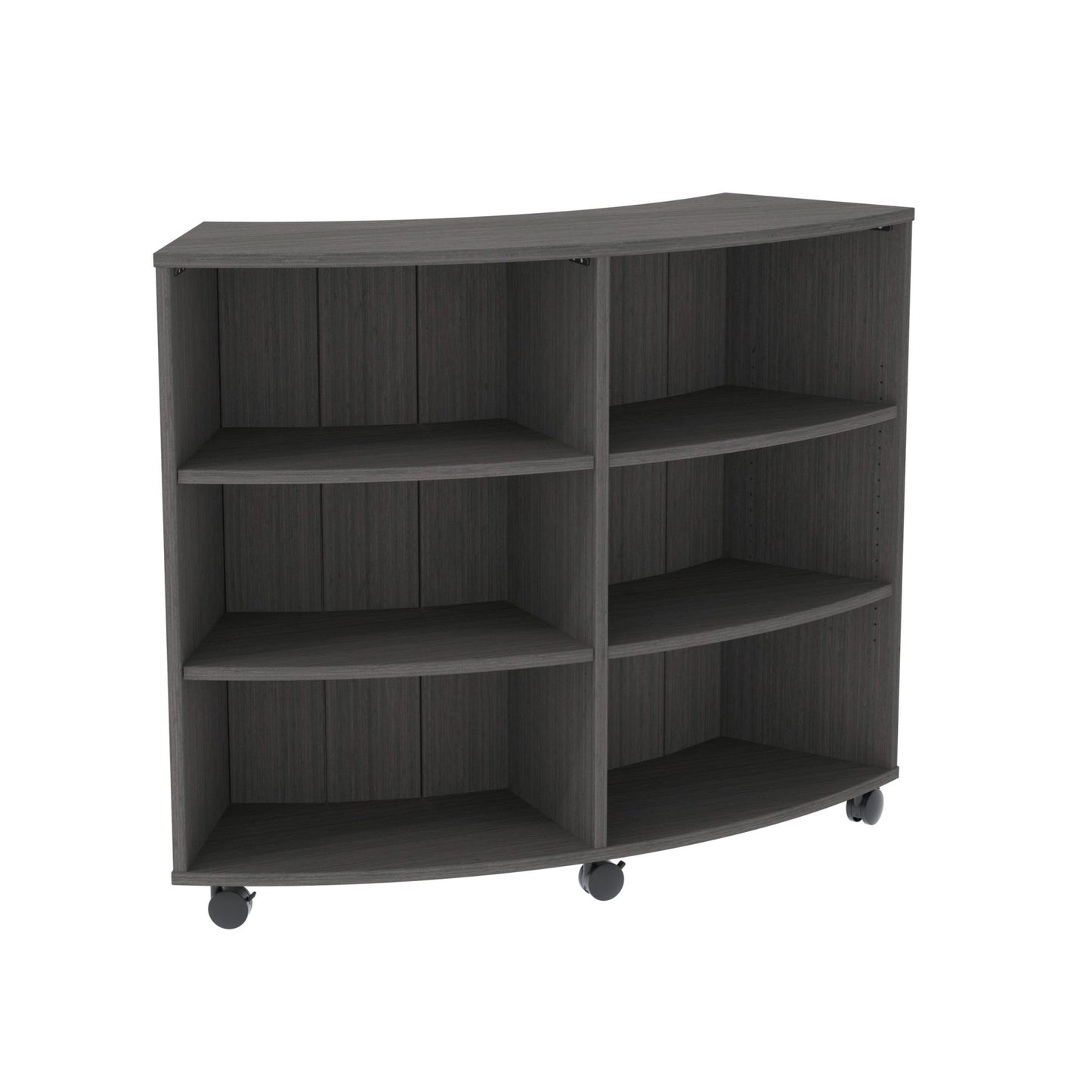 Marco 3500 Series Curved Single Sided 6 Shelves Mobile Bookcase with 4 Adjustable Shelves - 42"H (4660 - 604217A0) - SchoolOutlet
