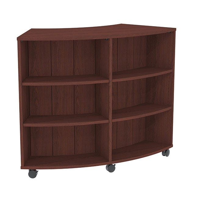 Marco 3500 Series Curved Single Sided 6 Shelves Mobile Bookcase with 4 Adjustable Shelves - 48"H (4660 - 604817A0) - SchoolOutlet