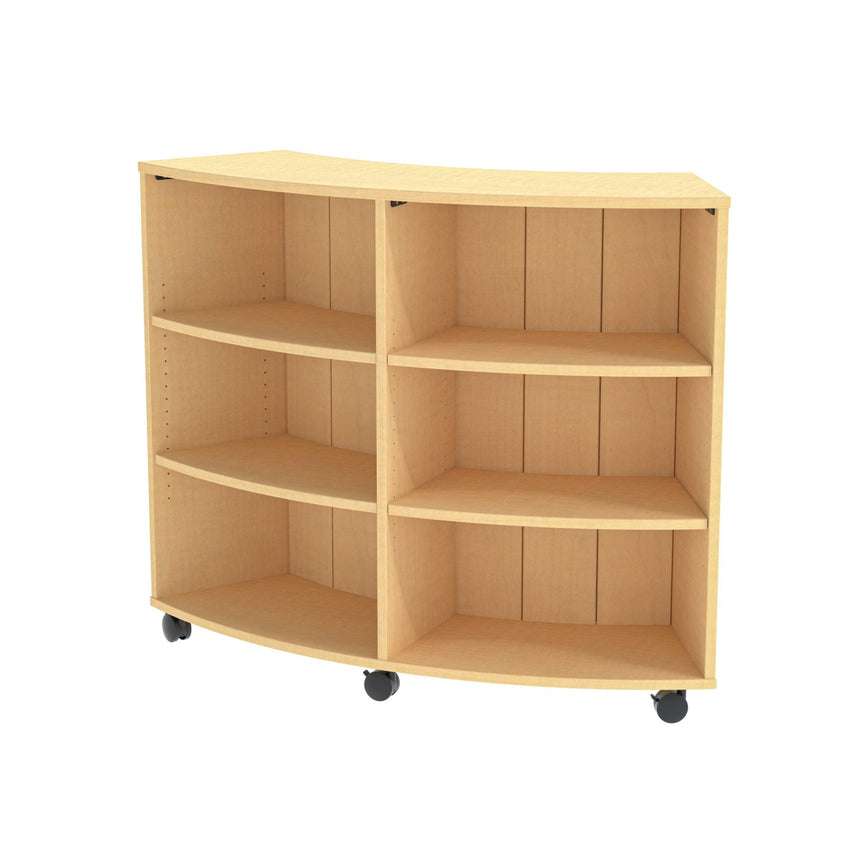 Marco 3500 Series Curved Single Sided 6 Shelves Mobile Bookcase with 4 Adjustable Shelves - 48"H (4660 - 604817A0) - SchoolOutlet