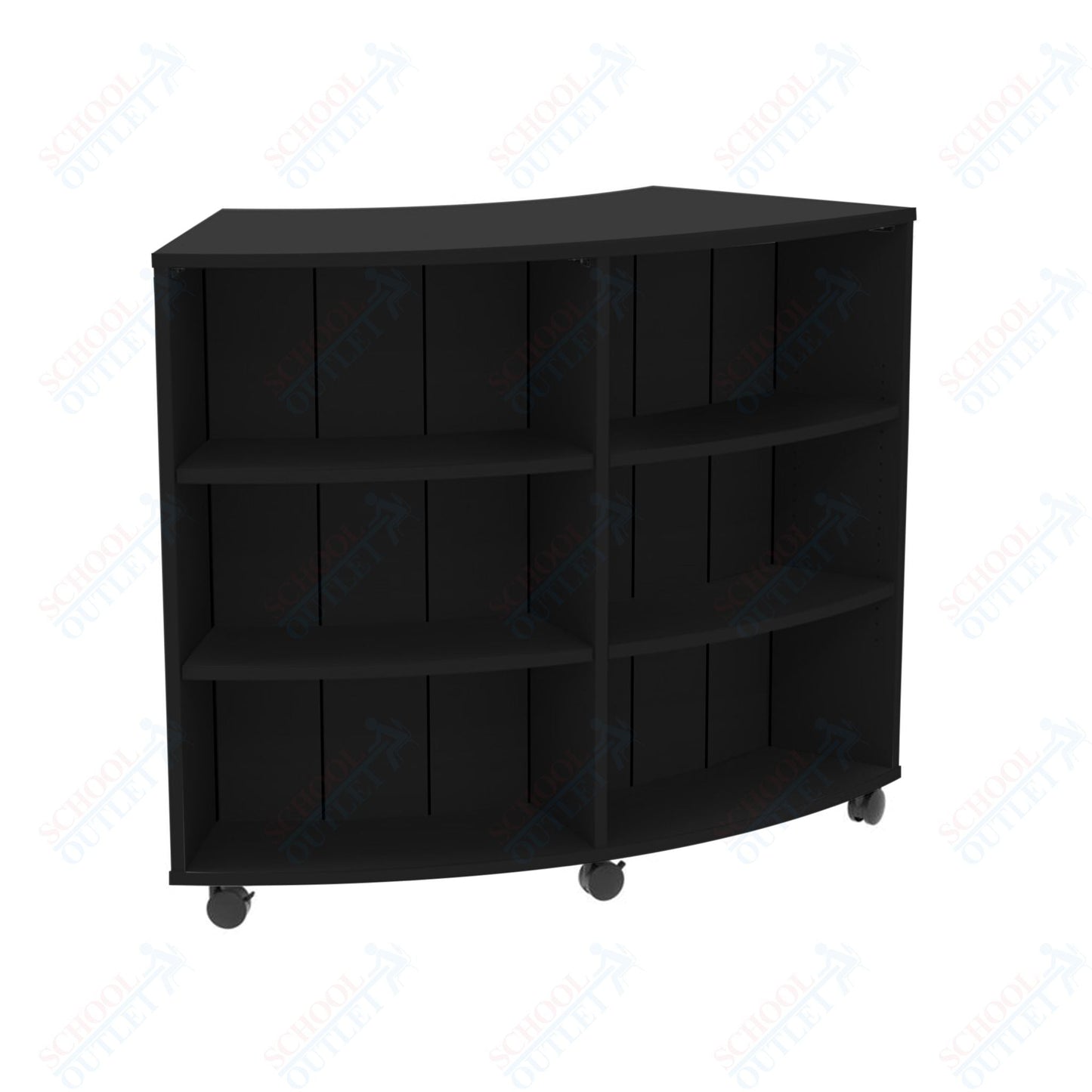 Marco 3500 Series Curved Double Sided 8 Shelves Mobile Bookcase with 4 Adjustable Shelves - 36"H (4670 - 603624A0) - SchoolOutlet