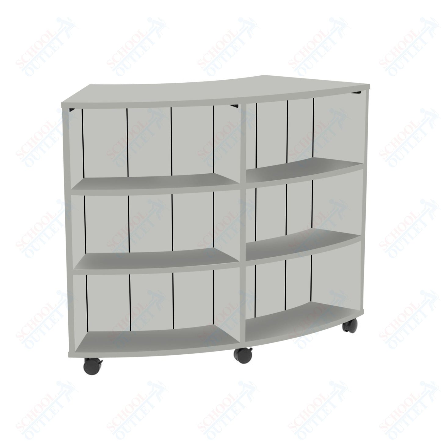 Marco 3500 Series Curved Double Sided 8 Shelves Mobile Bookcase with 4 Adjustable Shelves - 36"H (4670 - 603624A0) - SchoolOutlet