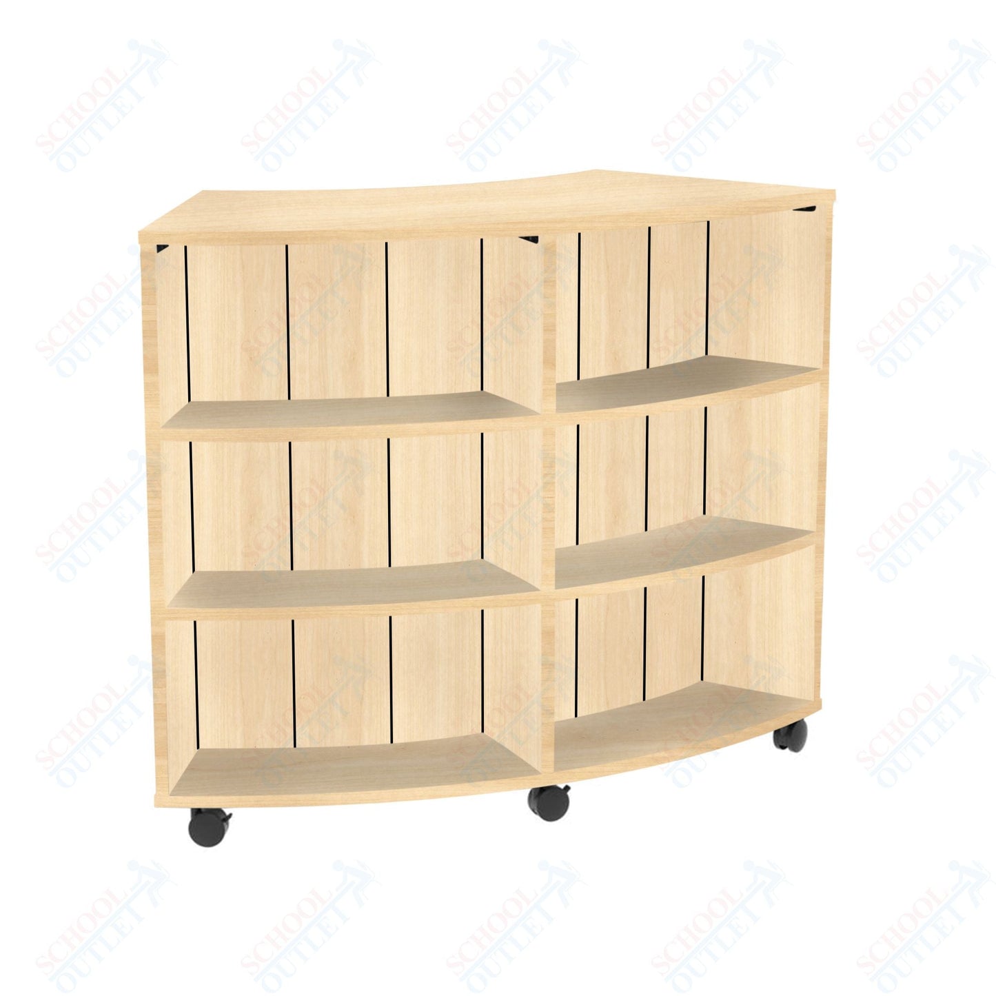 Marco 3500 Series Curved Double Sided 8 Shelves Mobile Bookcase with 4 Adjustable Shelves - 36"H (4670 - 603624A0) - SchoolOutlet