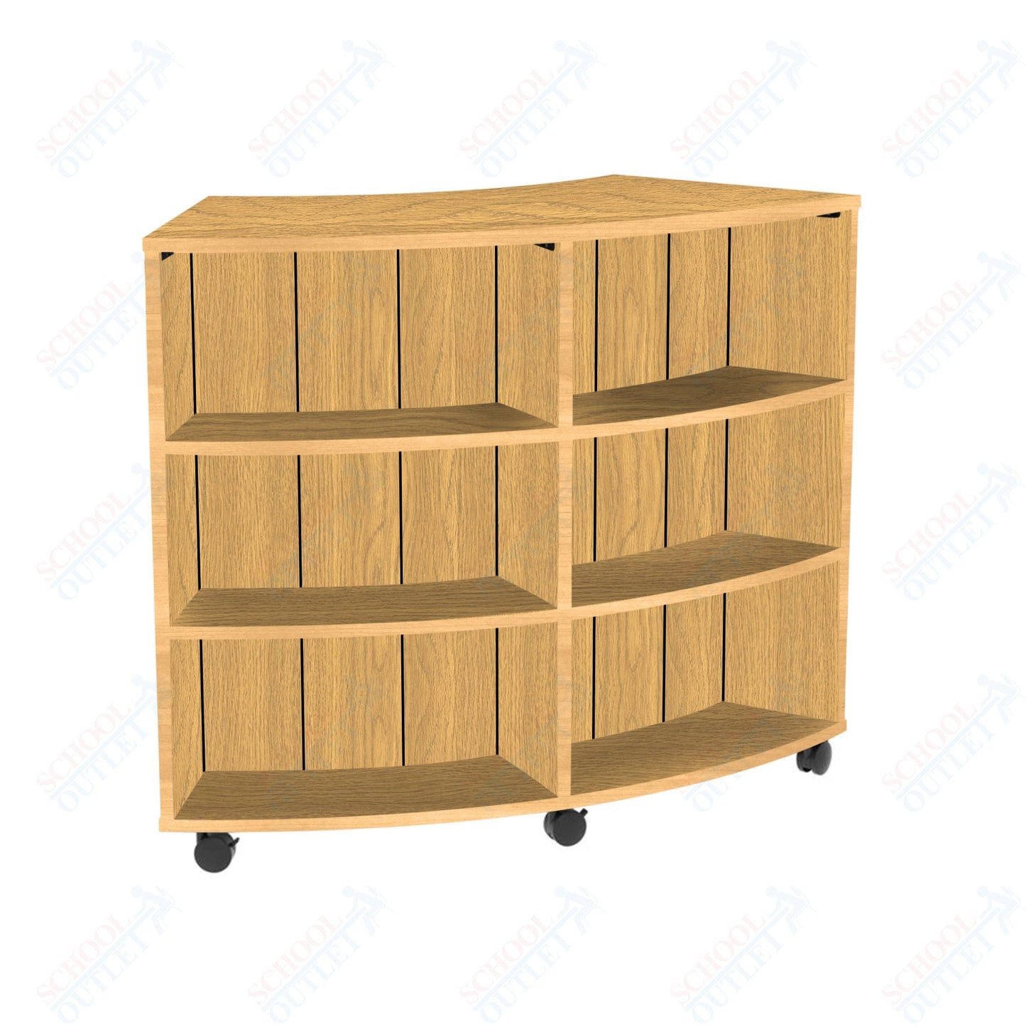 Marco 3500 Series Curved Double Sided 8 Shelves Mobile Bookcase with 4 Adjustable Shelves - 36"H (4670 - 603624A0) - SchoolOutlet